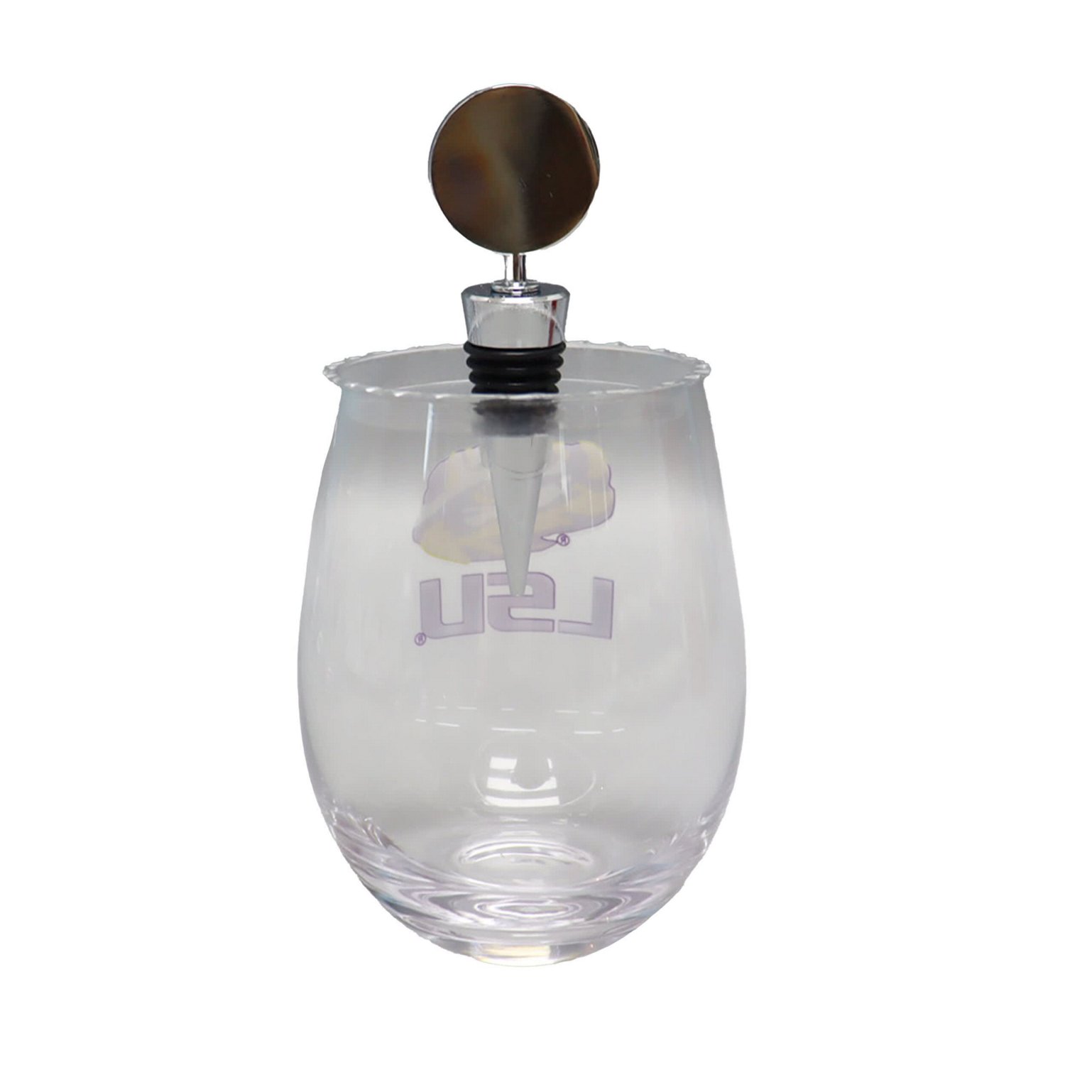 The Memory Company LSU Tigers 15oz Stemless Tumbler With Wine Bottle Stopper - view number 2