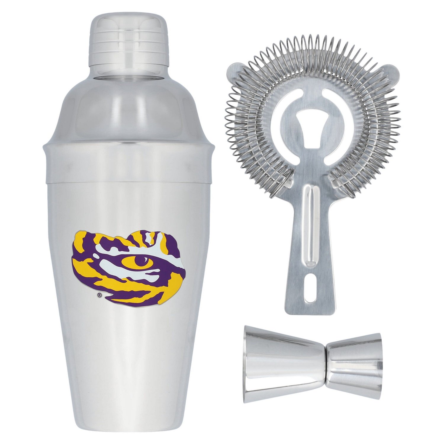 The Memory Company LSU Tigers Stainless Steel Shaker Strainer  Jigger Set - view number 1