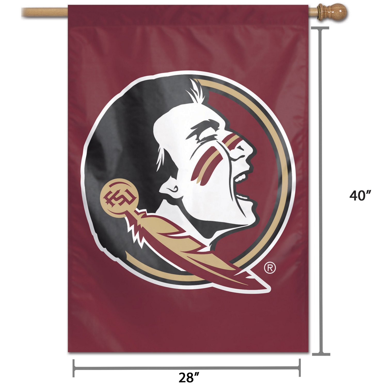 WinCraft Florida State Seminoles 28" x 40" Large Logo Single-Sided Vertical Banner - view number 2