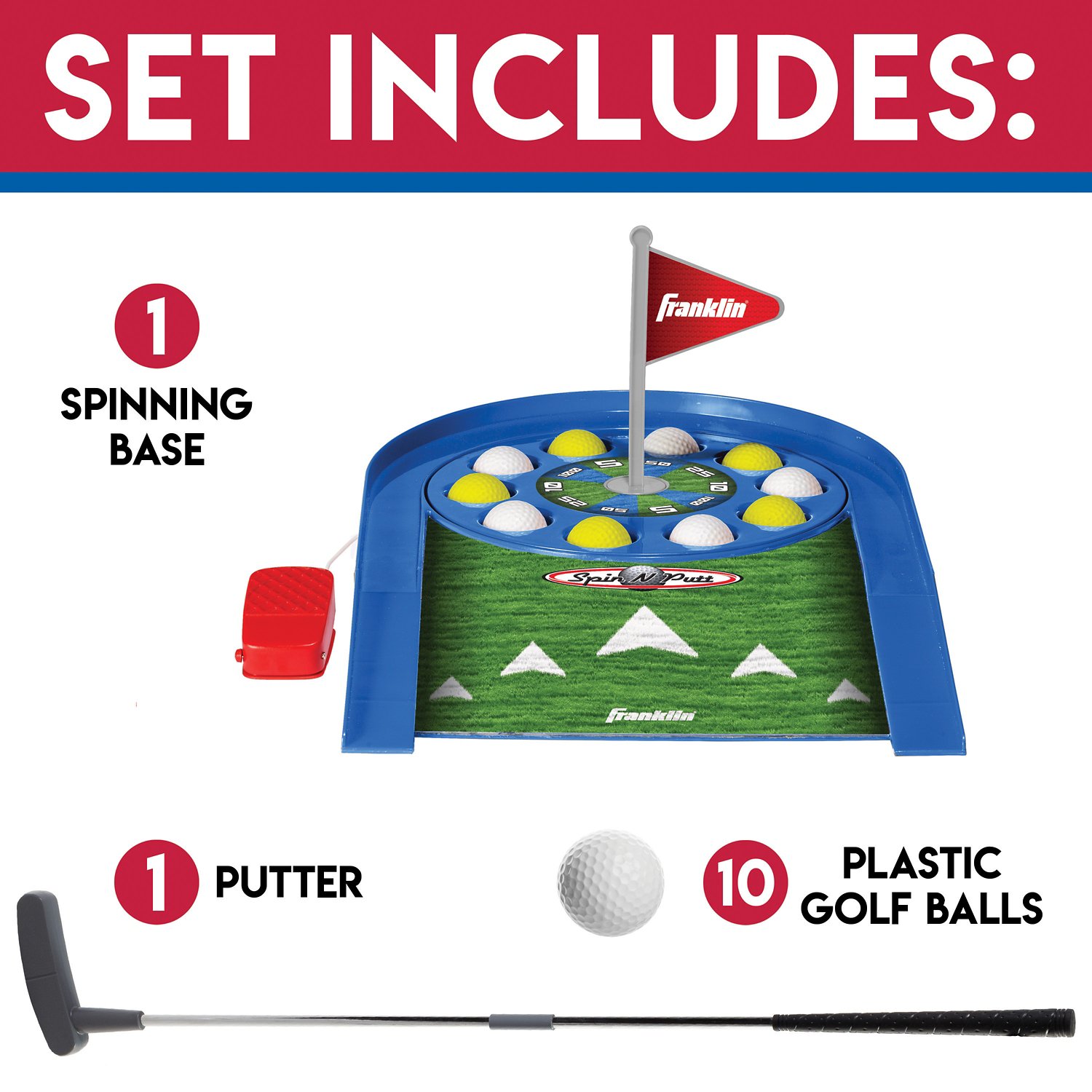 Franklin Kids' Indoor Spin N Putt Golf Set - view number 5