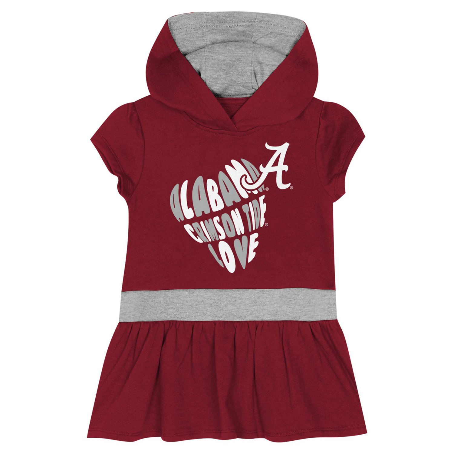 Girls Alabama Tide Team Love French Terry Hoodie Dress