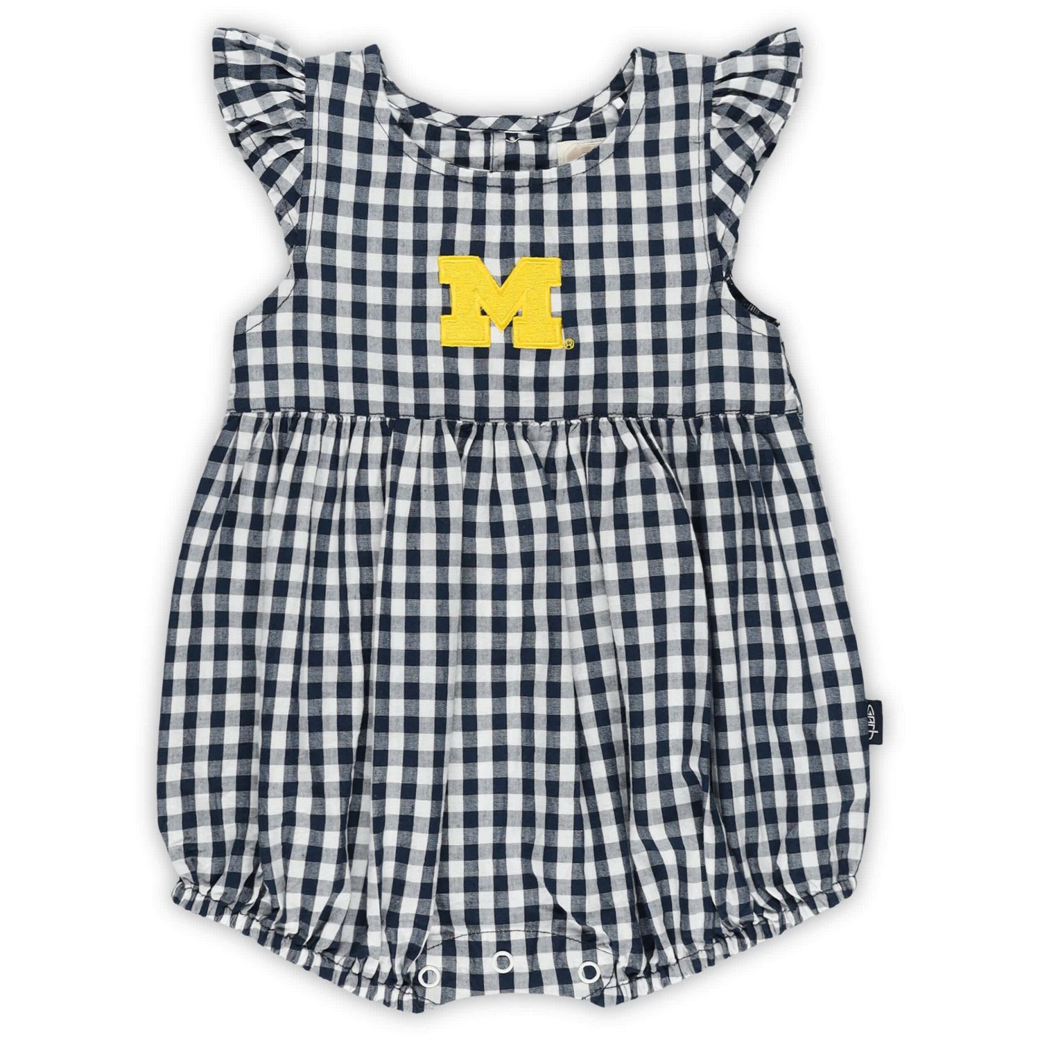 Girl's Garb Michigan Wolverines Cara Gingham Ruffled Bodysuit - view number 2