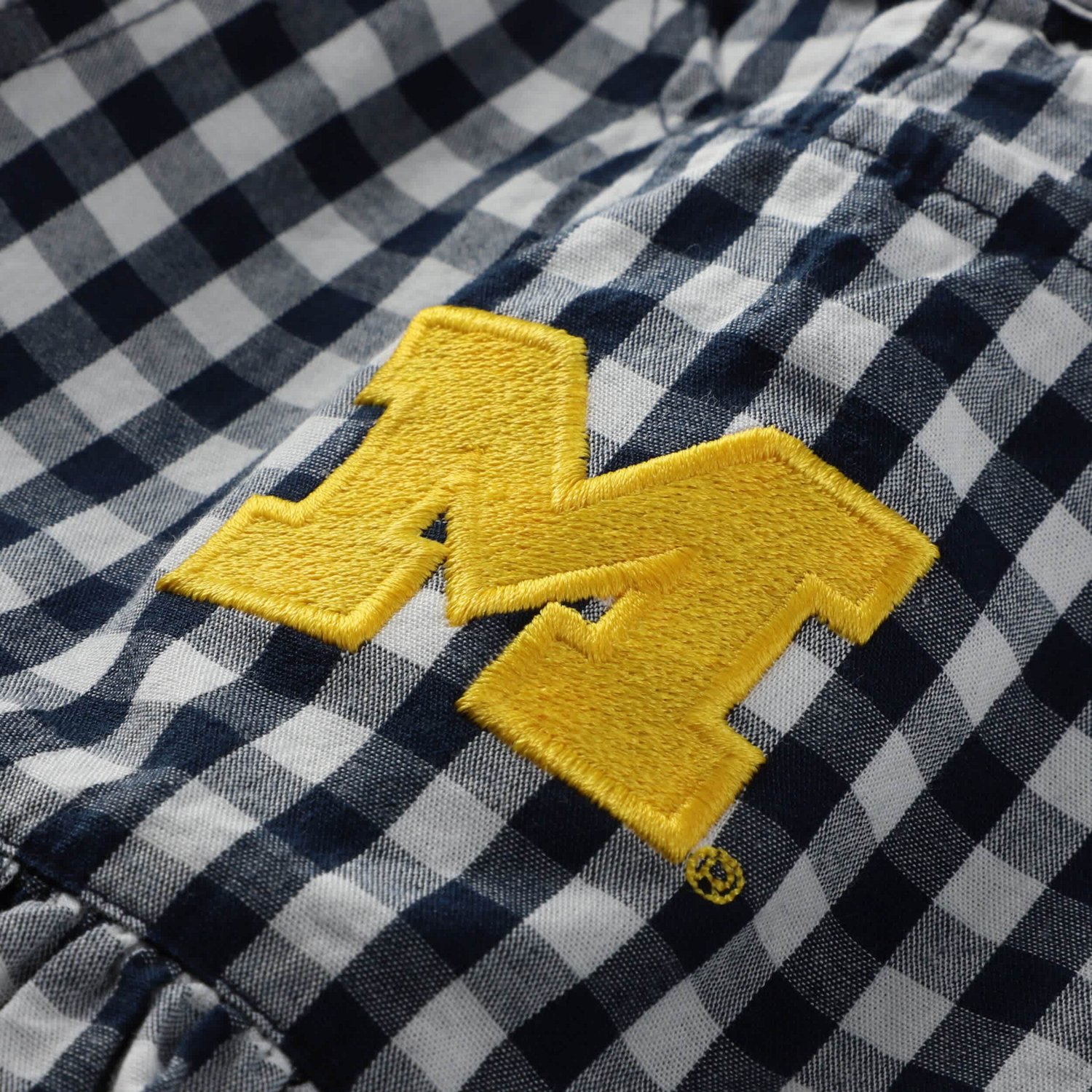 Girl's Garb Michigan Wolverines Cara Gingham Ruffled Bodysuit - view number 4
