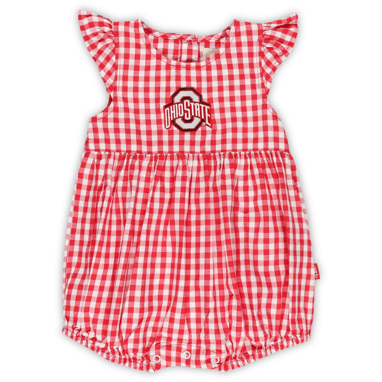 Girl's Garb Ohio State Buckeyes Cara Gingham Ruffled Bodysuit - view number 2