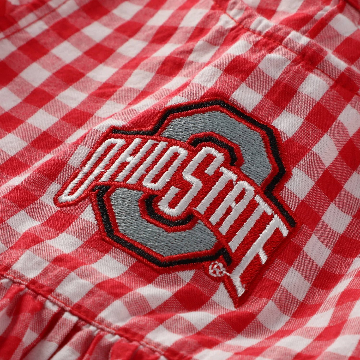 Girl's Garb Ohio State Buckeyes Cara Gingham Ruffled Bodysuit - view number 4