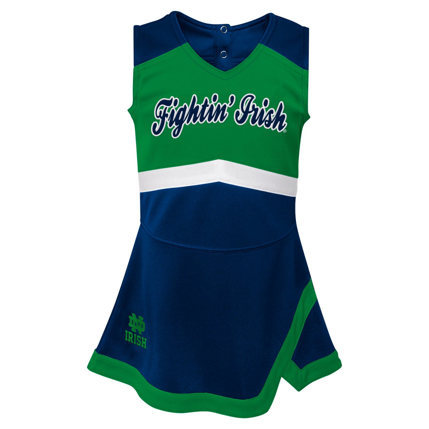 Girls Notre Dame Fighting Irish Cheer Captain Dress  Bloomers Two-Piece Set