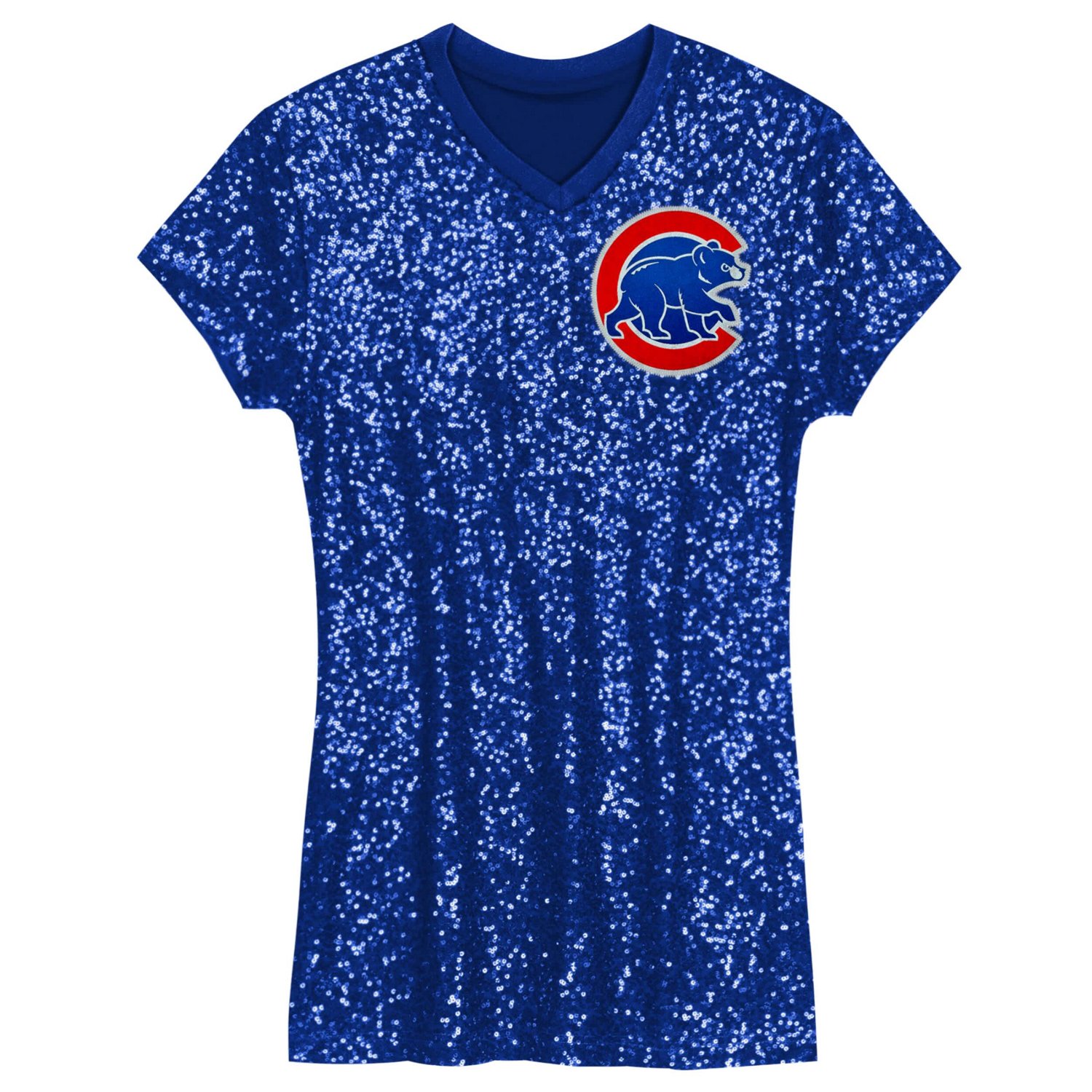 Girls Preschool Chicago Cubs Sequin V-Neck Dress - view number 2