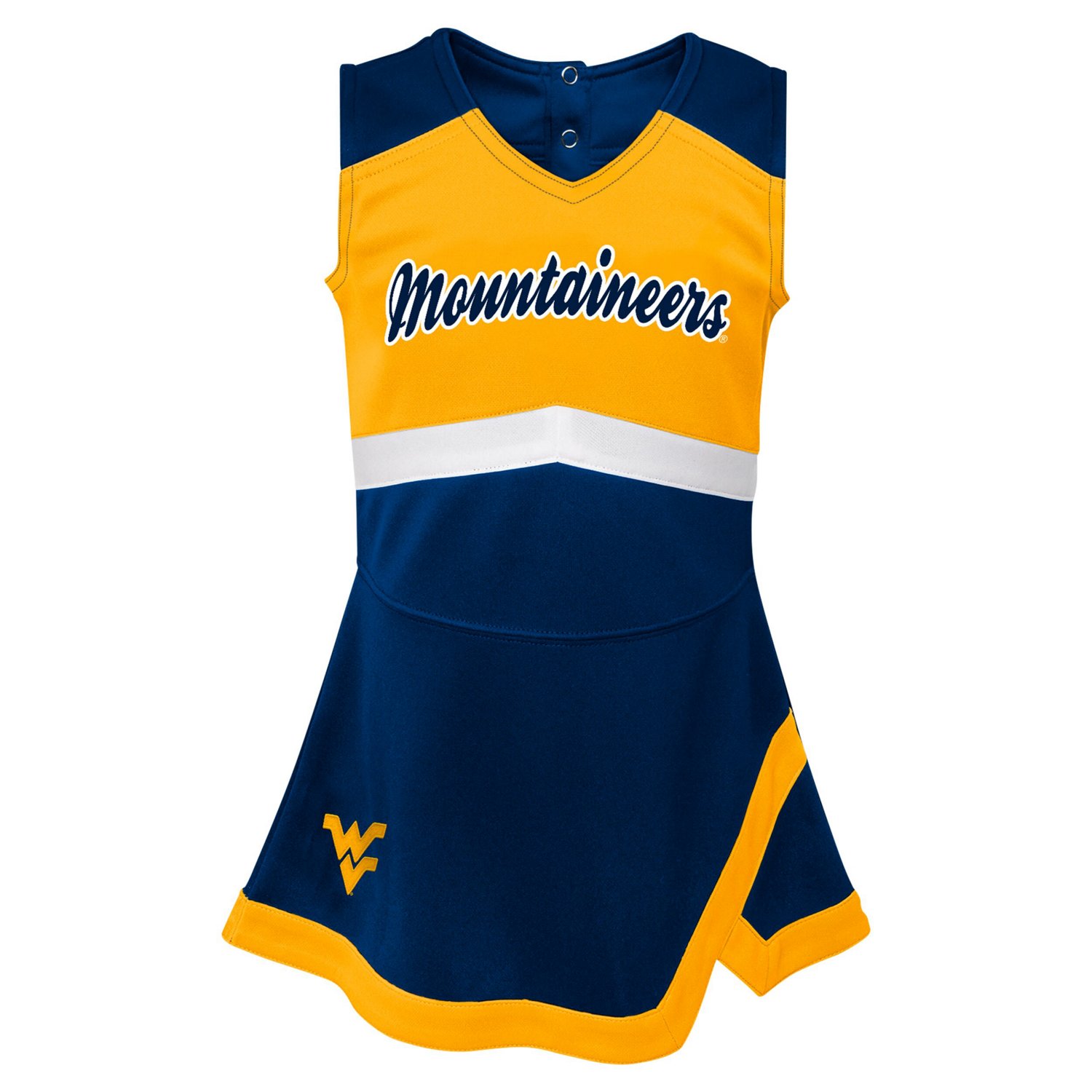 Girls Preschool West Virginia Mountaineers Two-Piece Cheer Captain Jumper Dress  Bloomers Set - view number 2