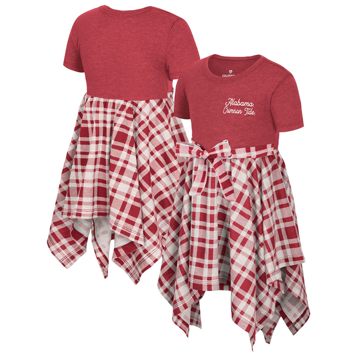 Girls Toddler Colosseum Alabama Tide Marceline Plaid Dress Academy
