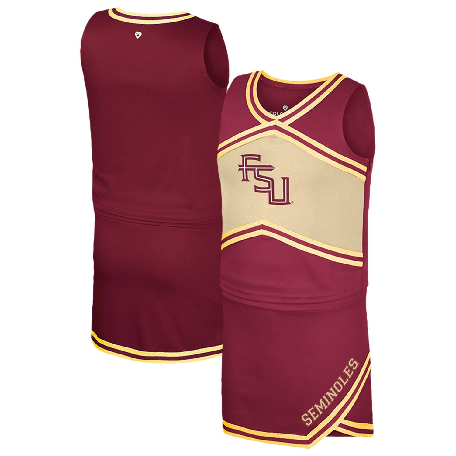 Girls Youth Colosseum Florida State Seminoles Cheerleader Top  Skirt Set                                                         - view number 1