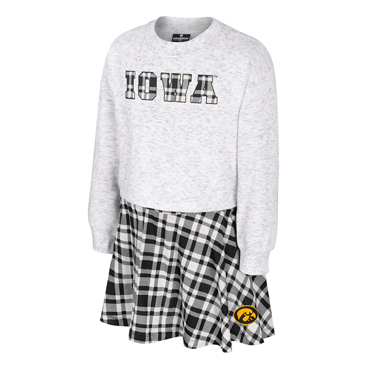 Girls Youth Colosseum Iowa Hawkeyes Marceline Plaid Skirt and Top Set - view number 2