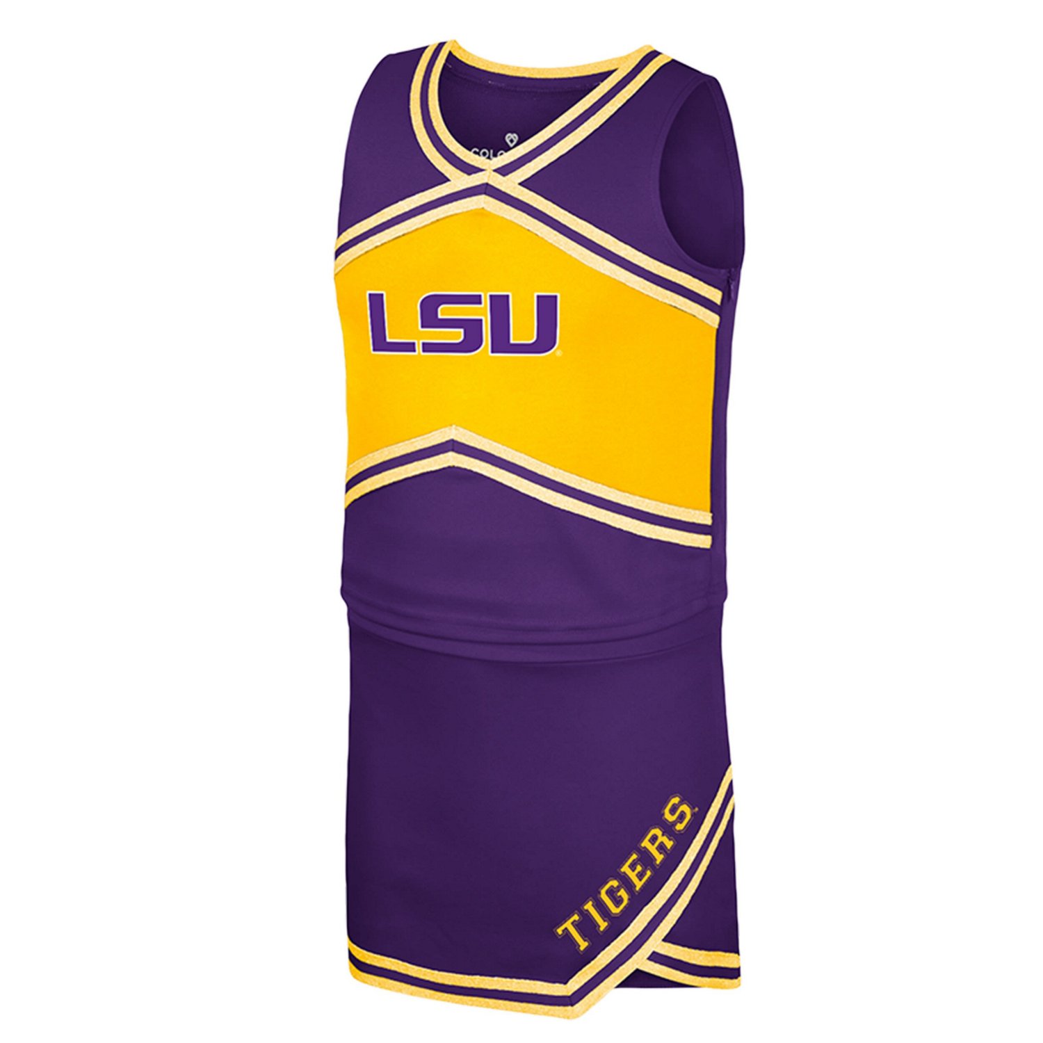 Girls Youth Colosseum LSU Tigers Cheerleader Top  Skirt Set