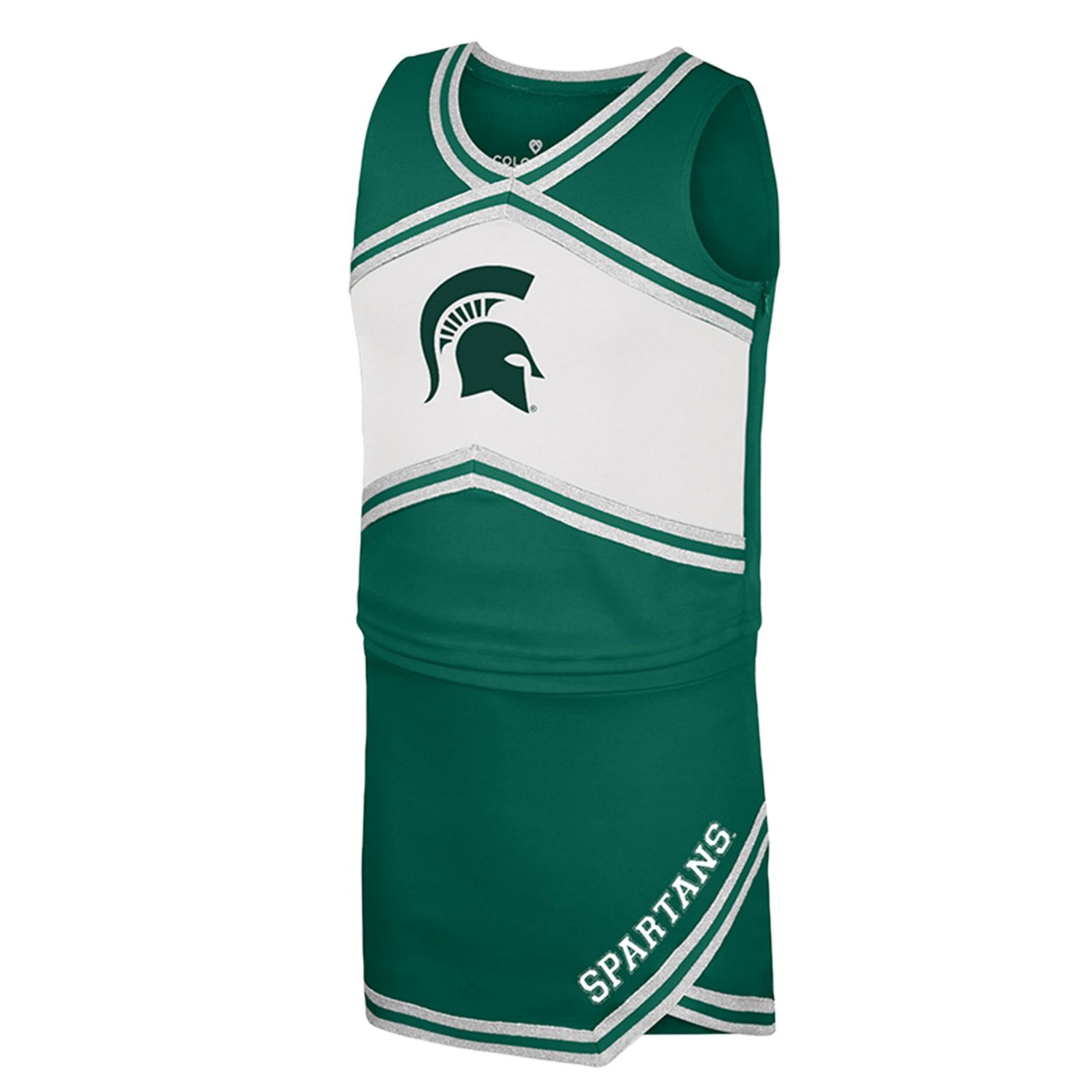 Girls Youth Colosseum Michigan State Spartans Cheerleader Top  Skirt Set - view number 2