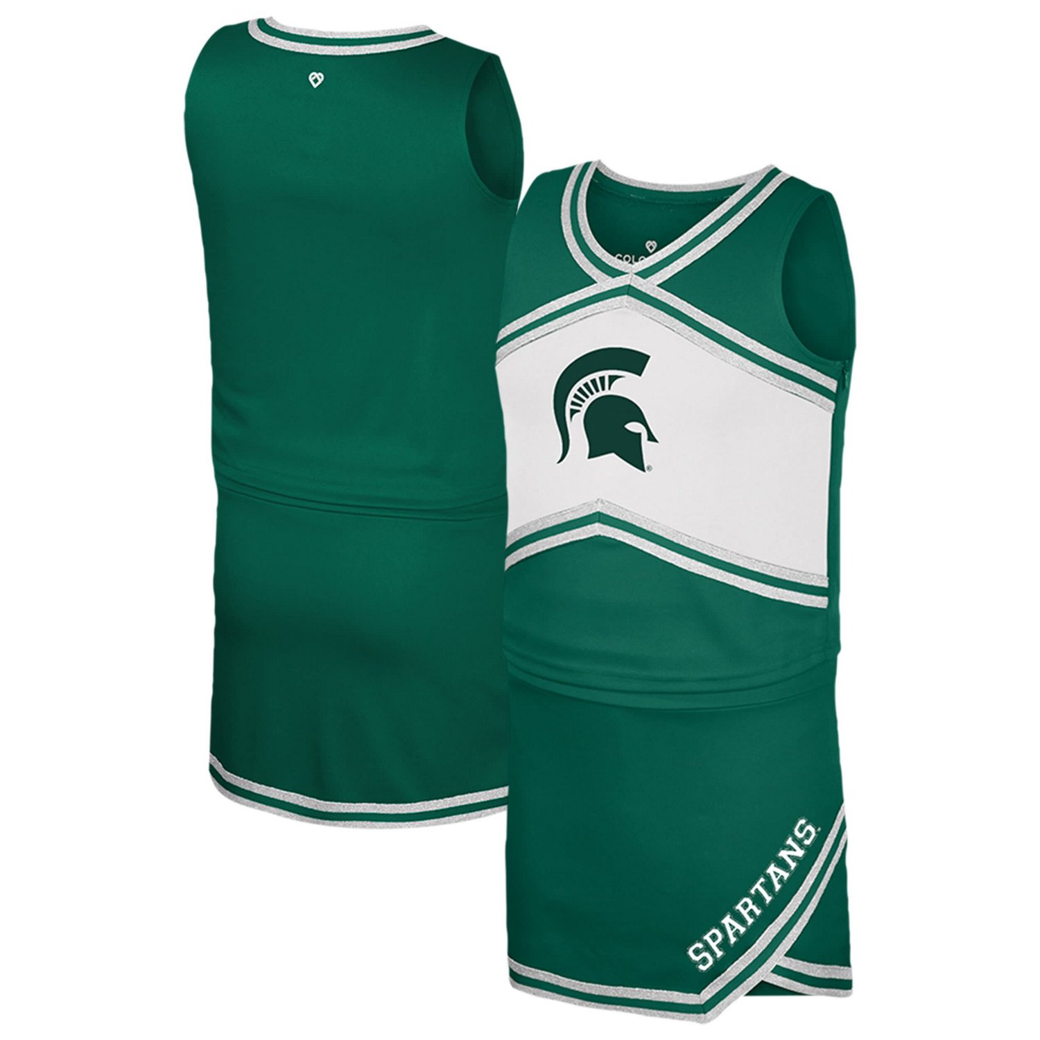 Girls Youth Colosseum Michigan State Spartans Cheerleader Top  Skirt Set
