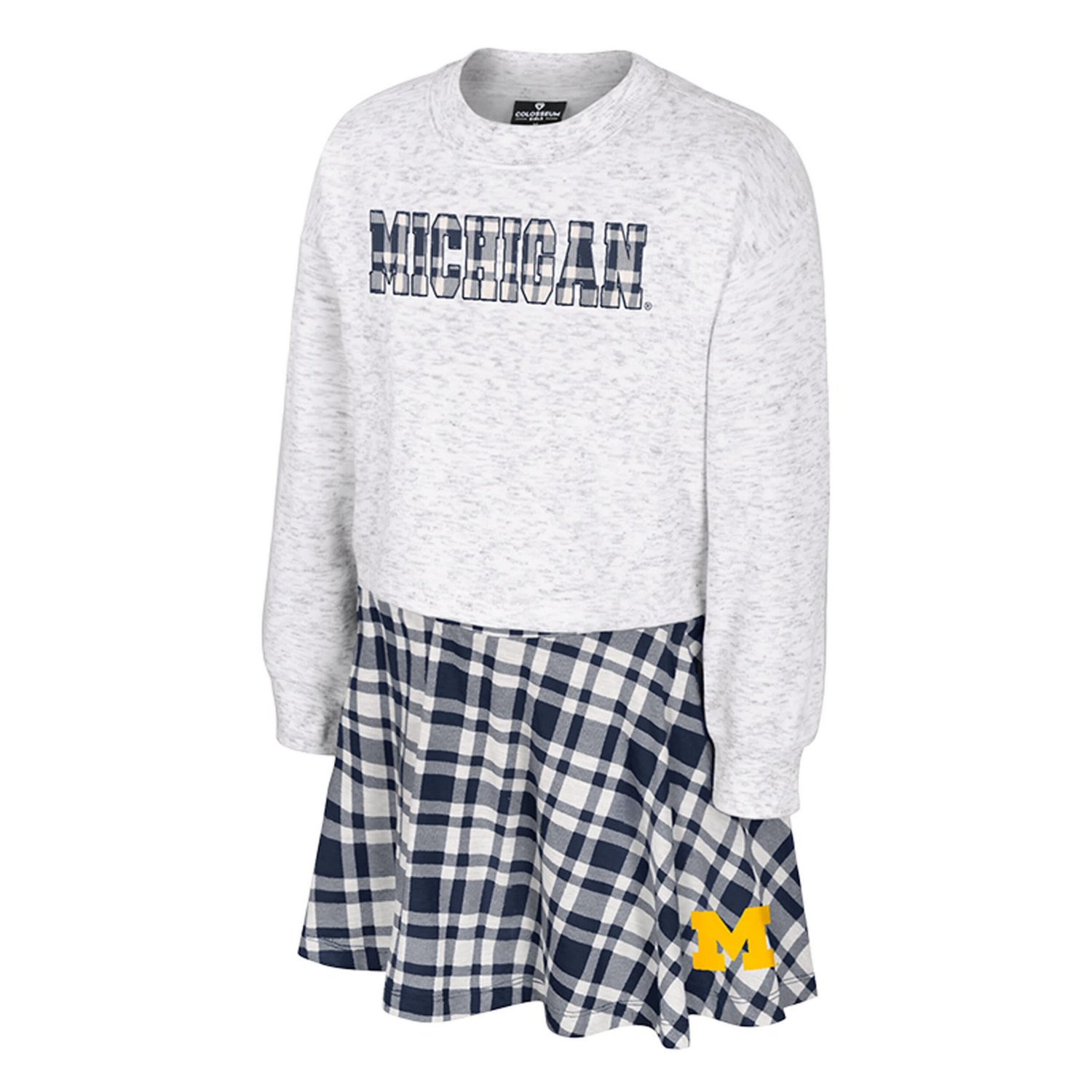Girls Youth Colosseum Michigan Wolverines Marceline Plaid Skirt and Top Set - view number 2