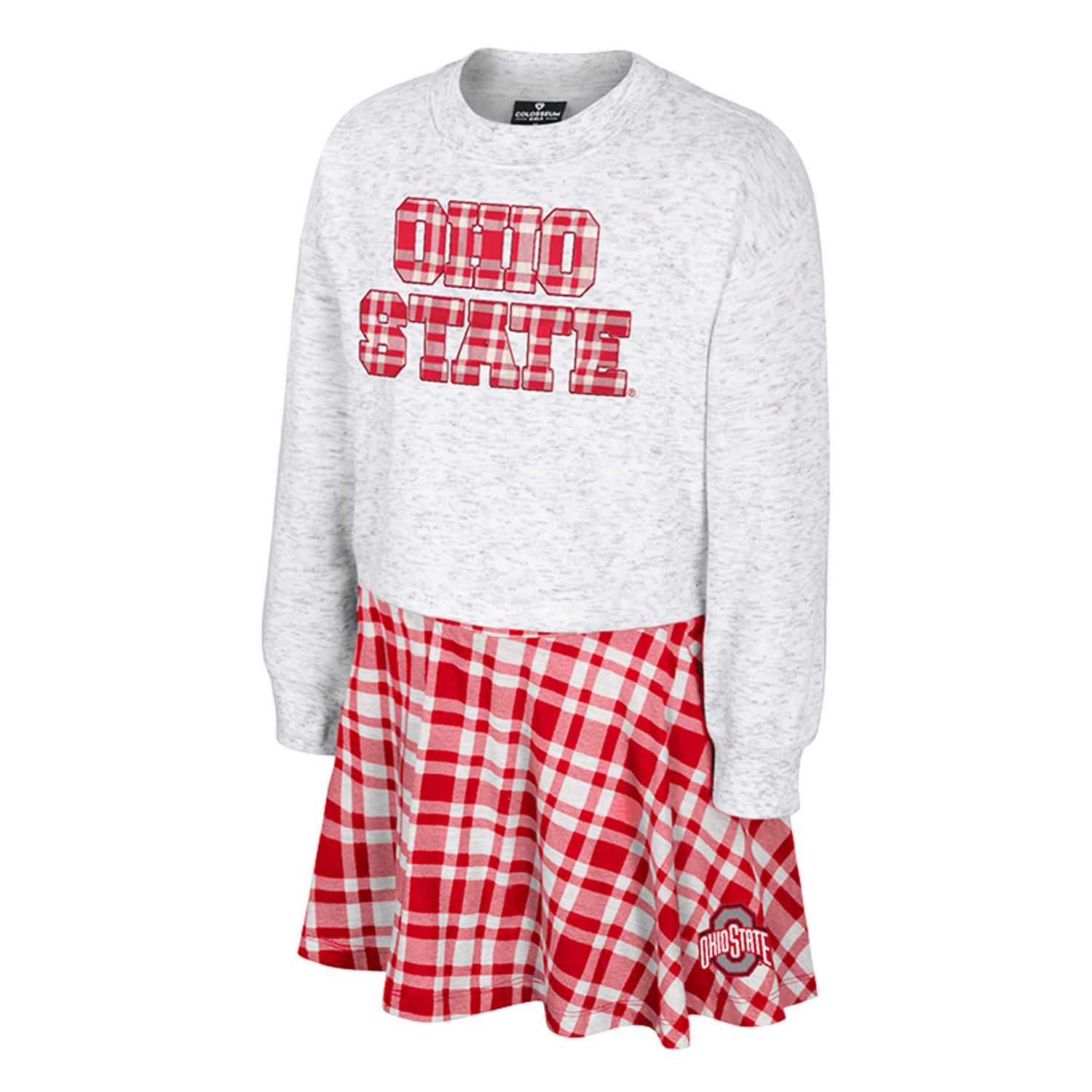 Girls Youth Colosseum Ohio State Buckeyes Marceline Plaid Skirt and Top Set - view number 2