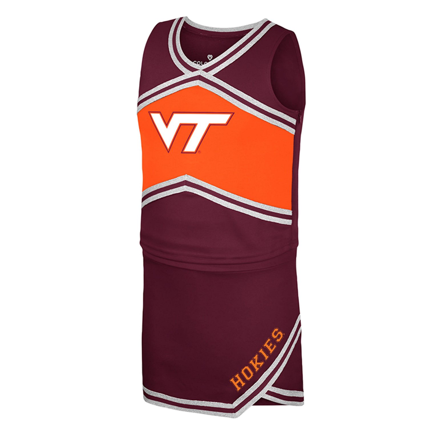 Girls Youth Colosseum Virginia Tech Hokies Cheerleader Top  Skirt Set - view number 2