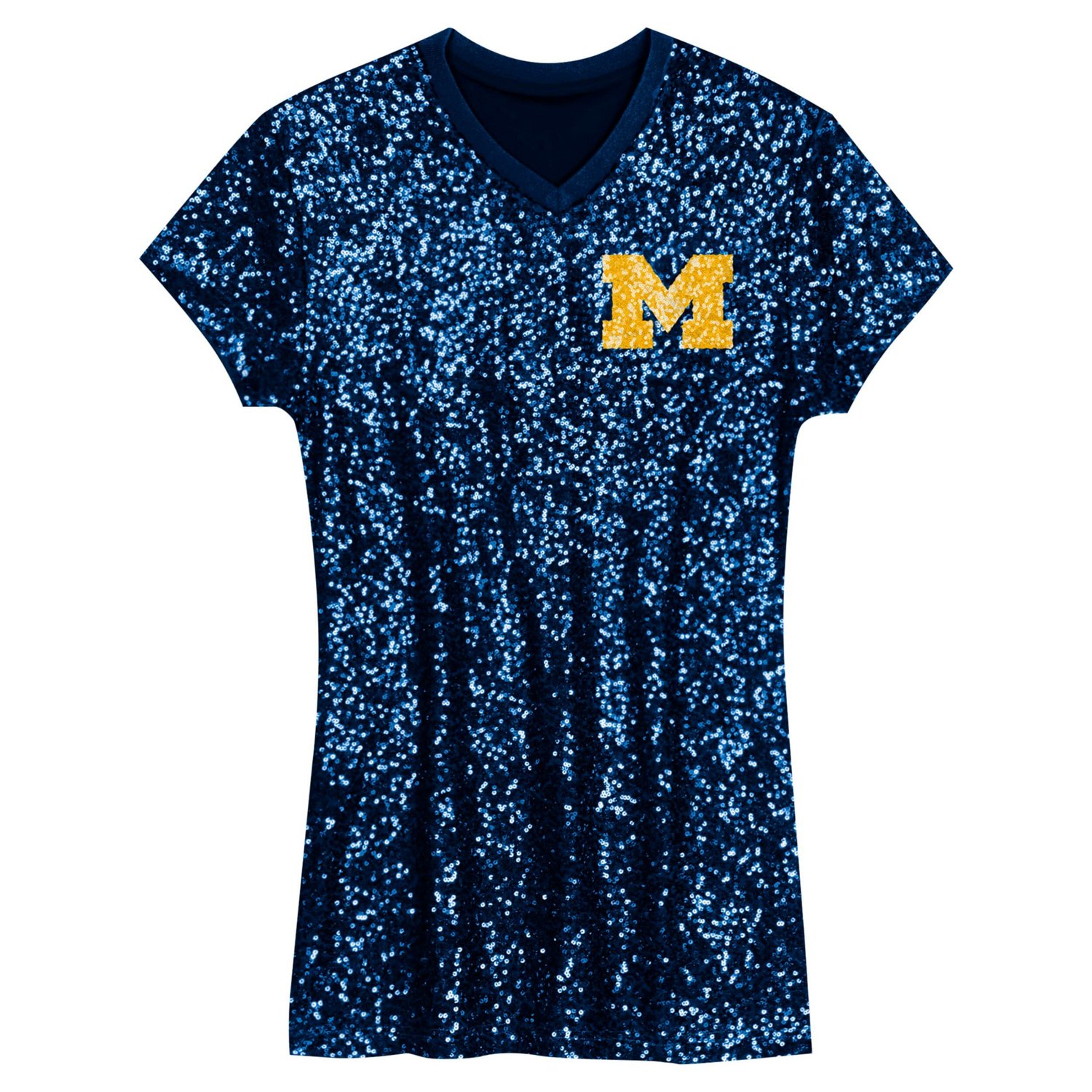 Girls Youth Michigan Wolverines Sequin V-Neck Dress - view number 2