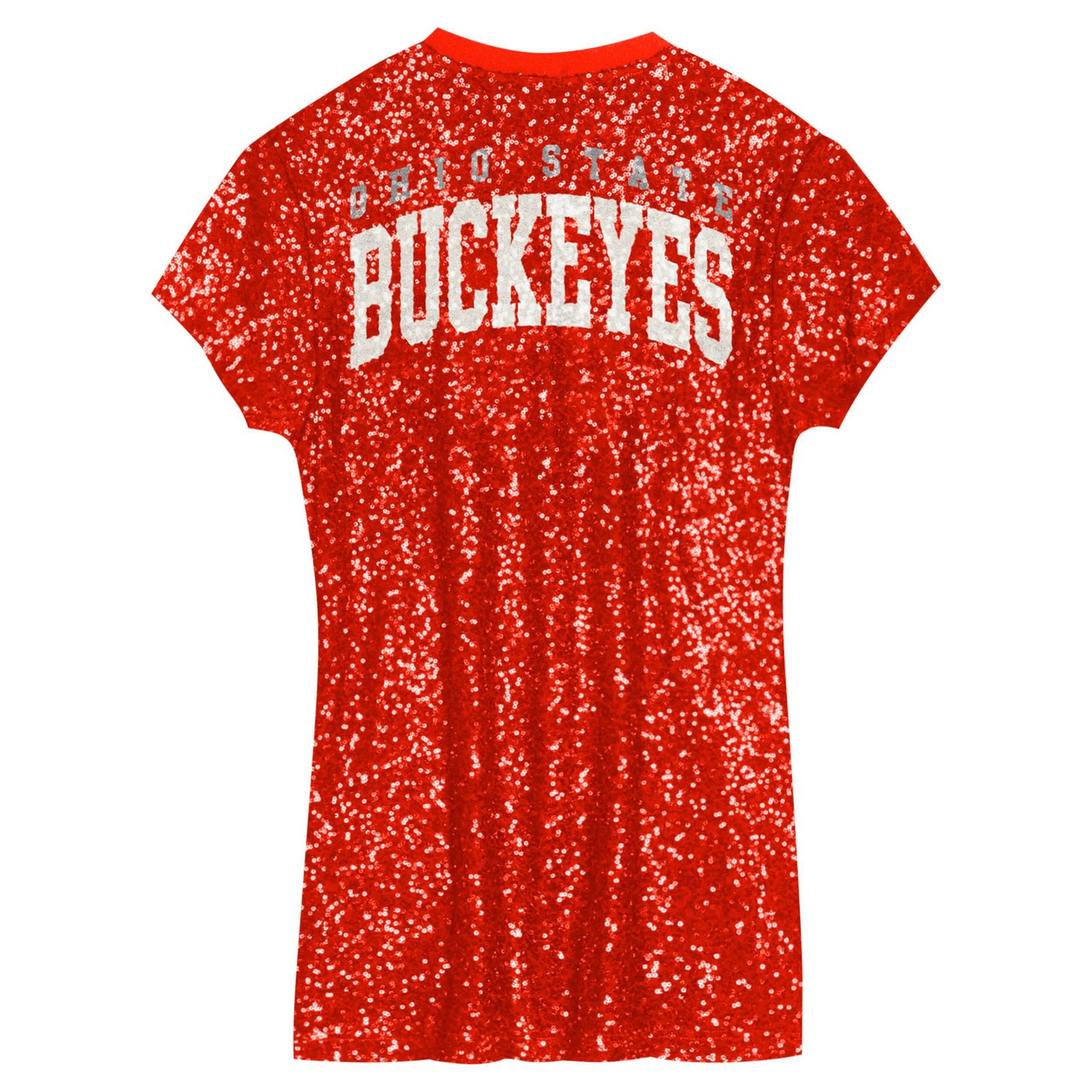 Girls Youth Ohio State Buckeyes Sequin V-Neck Dress