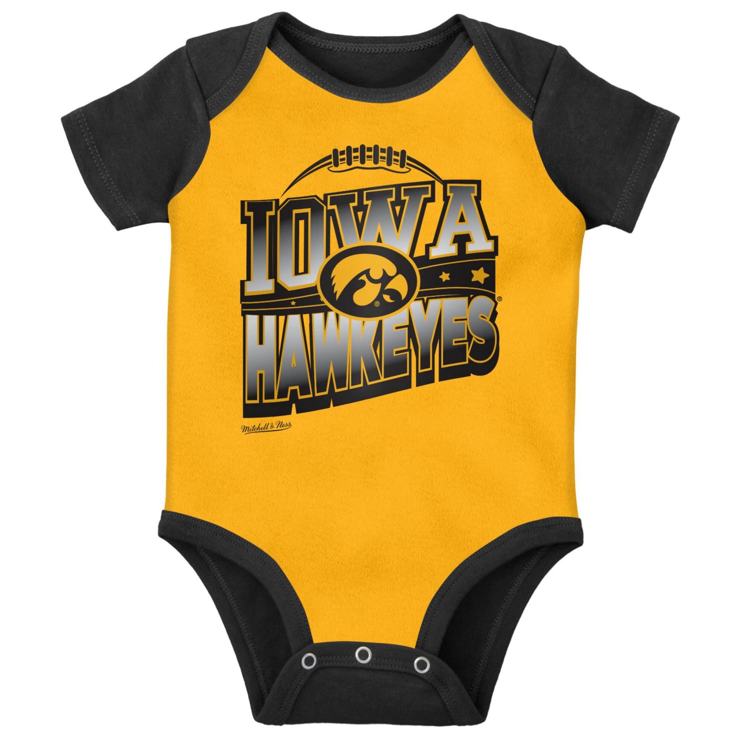 Mitchell  Ness Gold Iowa Hawkeyes 3-Pack Bodysuit Bib and Bootie Set