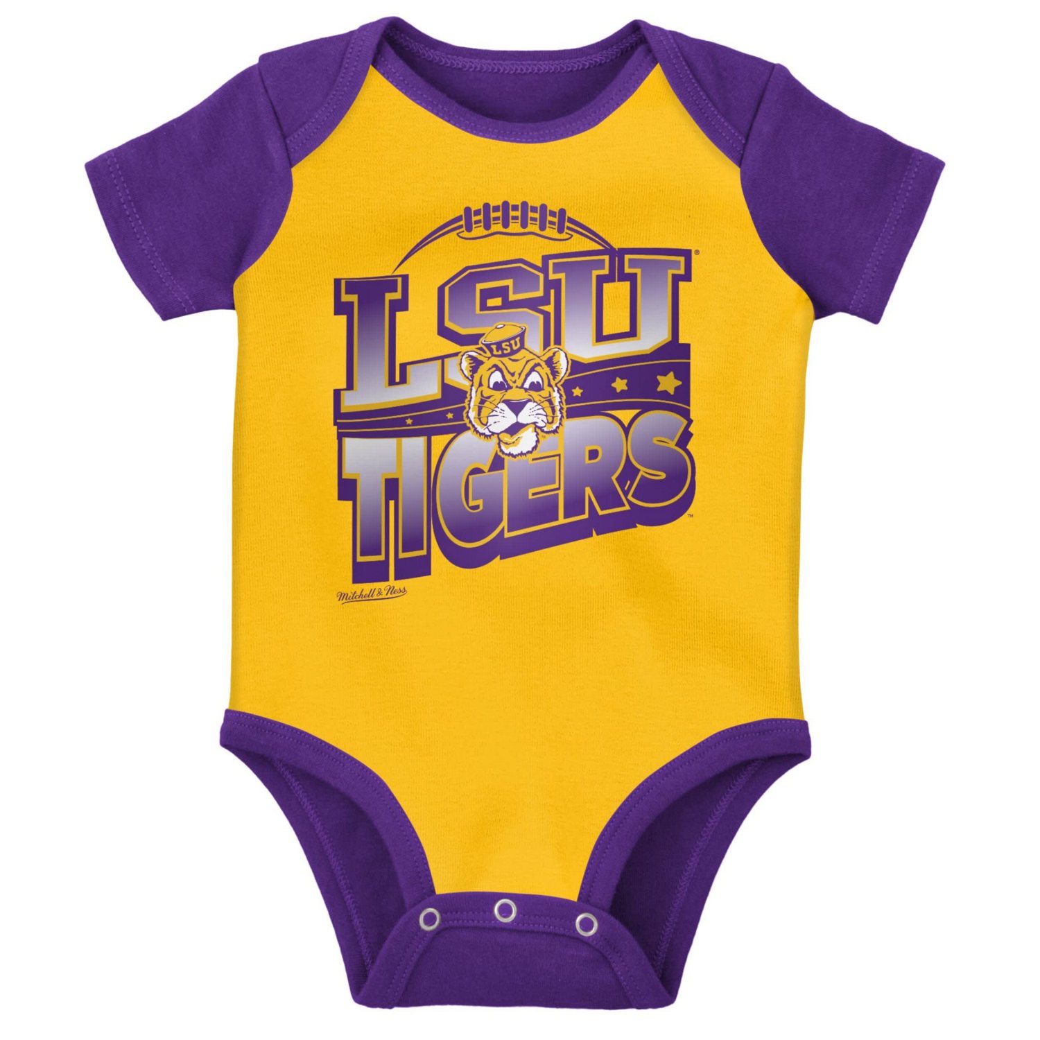 Mitchell  Ness Gold LSU Tigers 3-Pack Bodysuit Bib and Bootie Set
