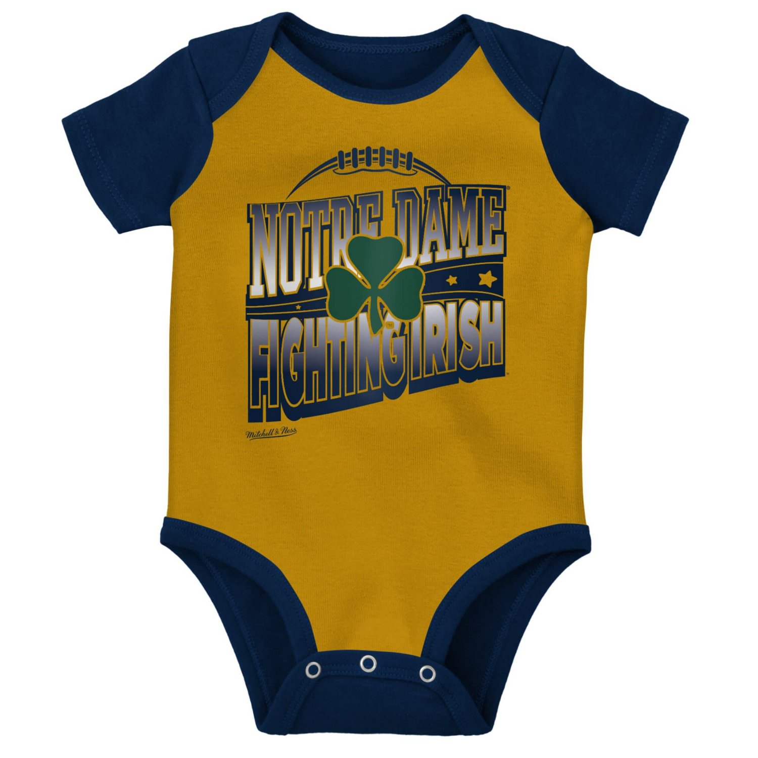 Mitchell  Ness Gold Notre Dame Fighting Irish 3-Pack Bodysuit Bib and Bootie Set
