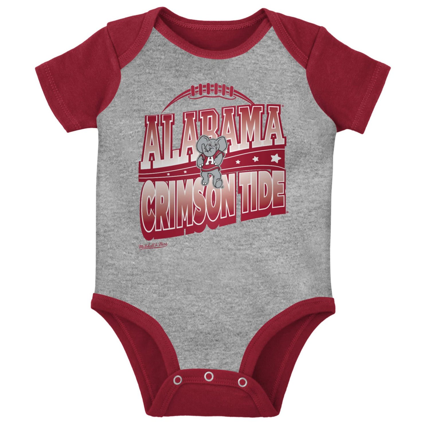 Mitchell  Ness Heather Gray Alabama Tide 3-Pack Bodysuit Bib and Bootie Set