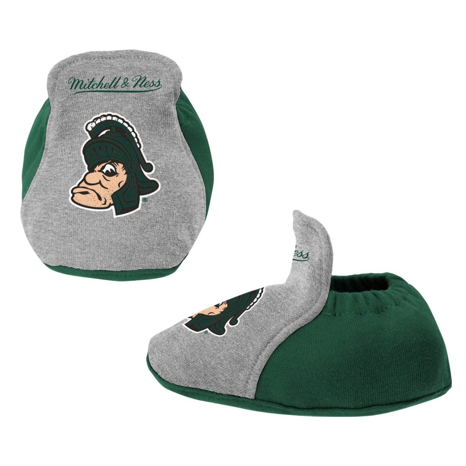 Mitchell  Ness Heather Gray Michigan State Spartans 3-Pack Bodysuit Bib and Bootie Set