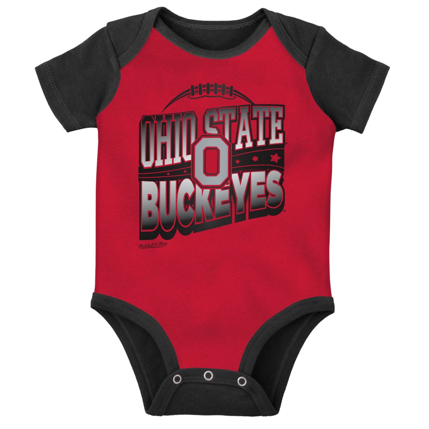 Mitchell  Ness Scarlet Ohio State Buckeyes 3-Pack Bodysuit Bib and Bootie Set