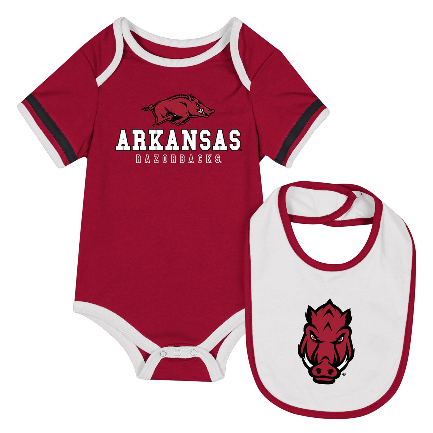 Newborn  Infant Colosseum Arkansas Razorbacks Bodysuit  Bib Set