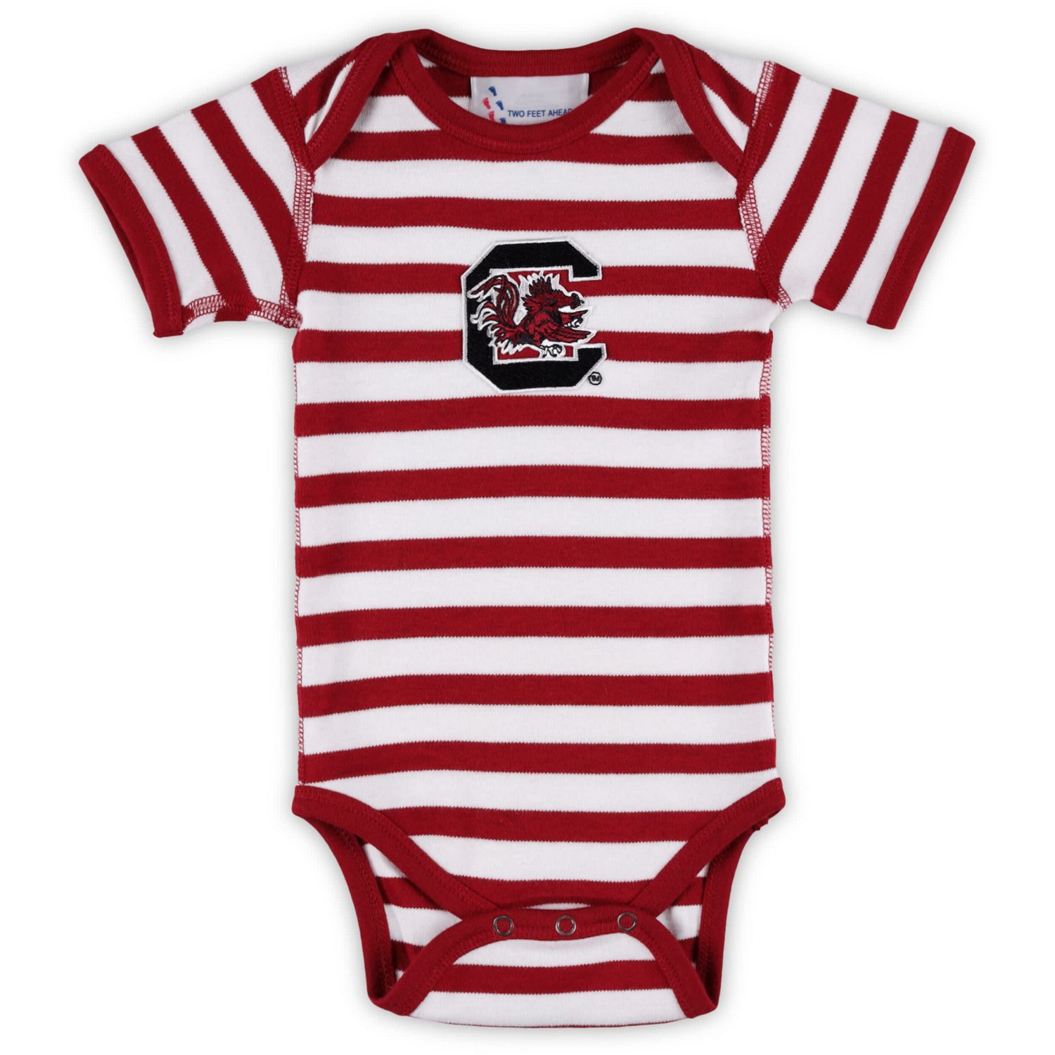Newborn  Two Feet Ahead South Carolina Gamecocks Stripe Shoulder Bodysuit