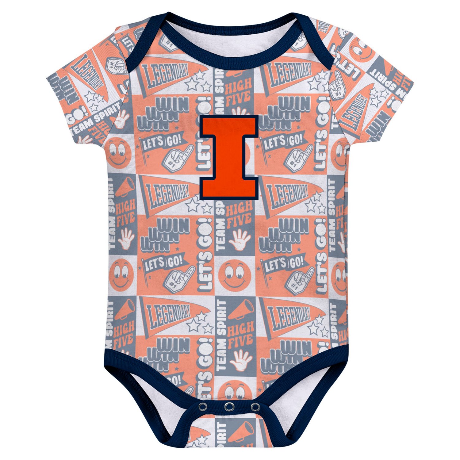 Newborn Illinois Fighting Illini Sunday Comics 3-Pack Bodysuit Set - view number 4