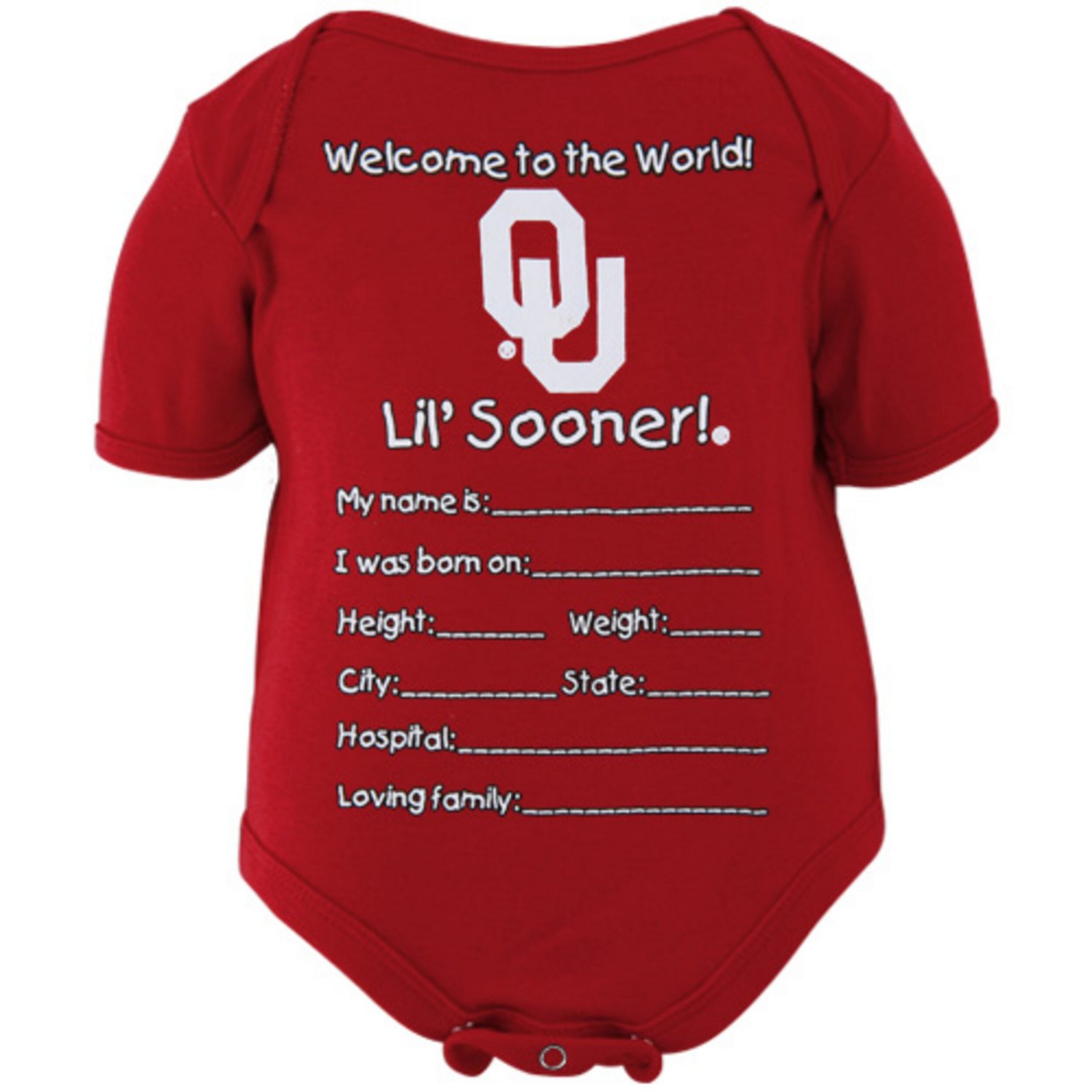 Oklahoma Sooners Newborn Welcome to the World Creeper -