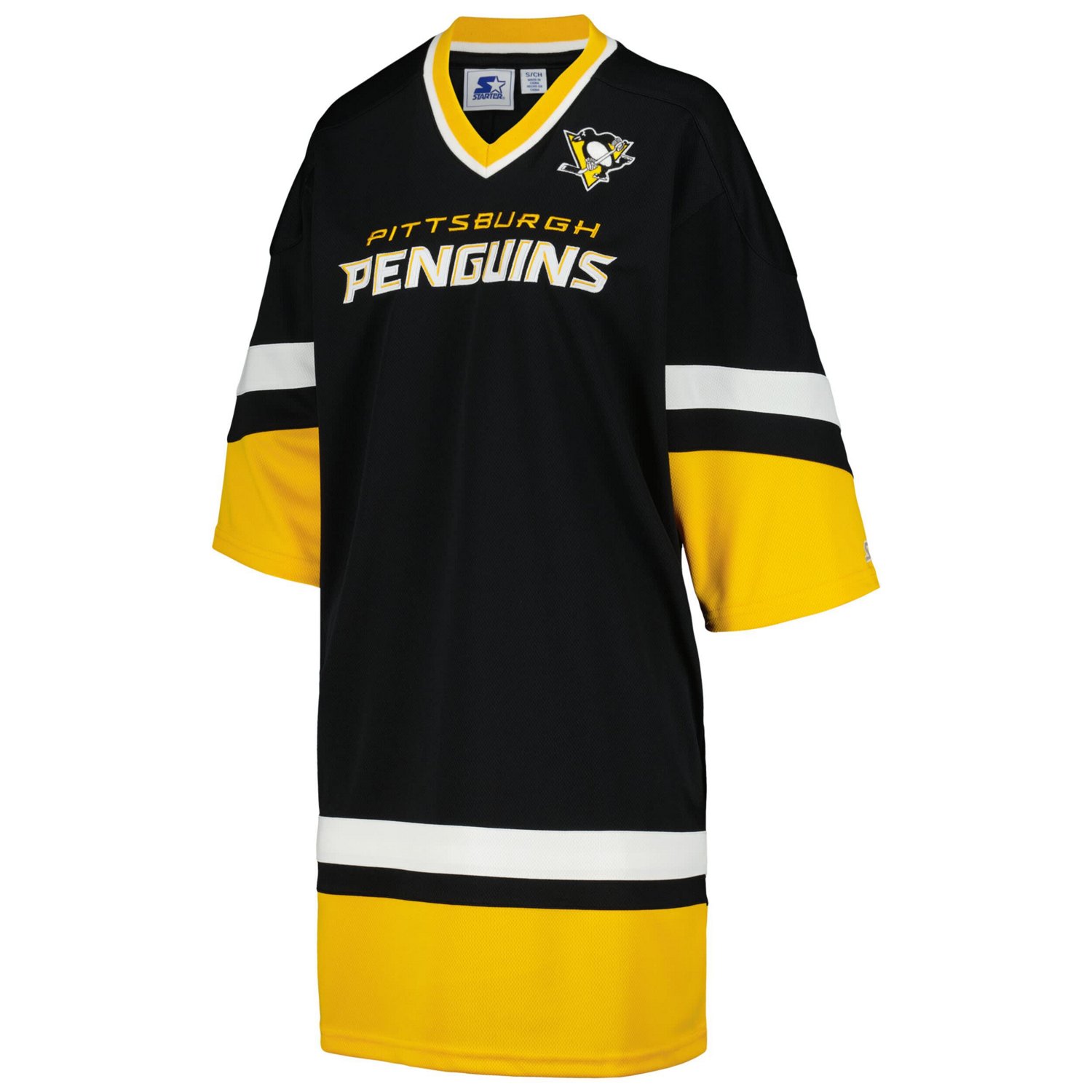 Starter Pittsburgh Penguins Hurry-Up Offense Boxy V-Neck Half-Sleeve Sneaker Dress                                               - view number 2