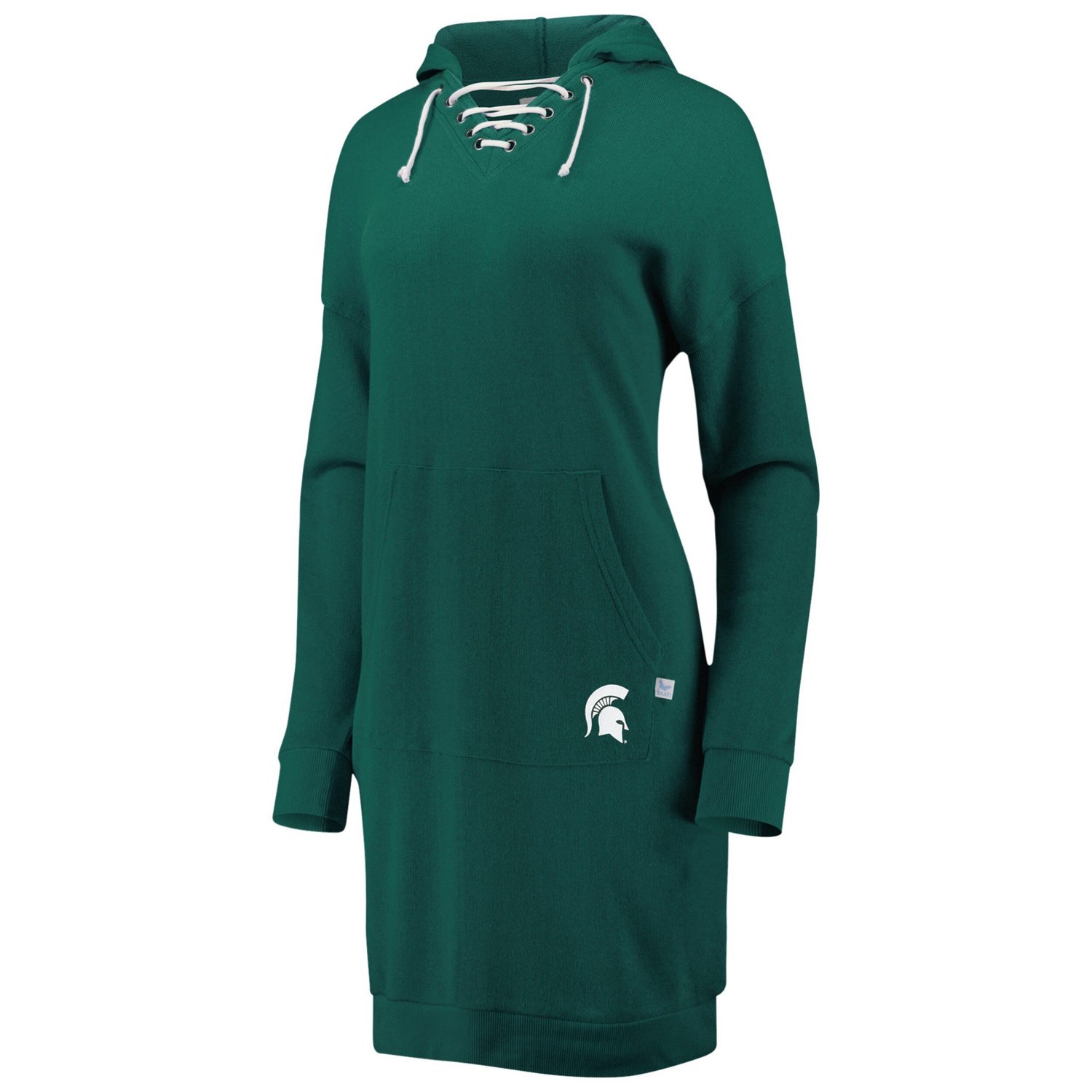 Touch Michigan State Spartans Quick Pass Lace-Up V-Neck Hoodie Dress                                                             - view number 2