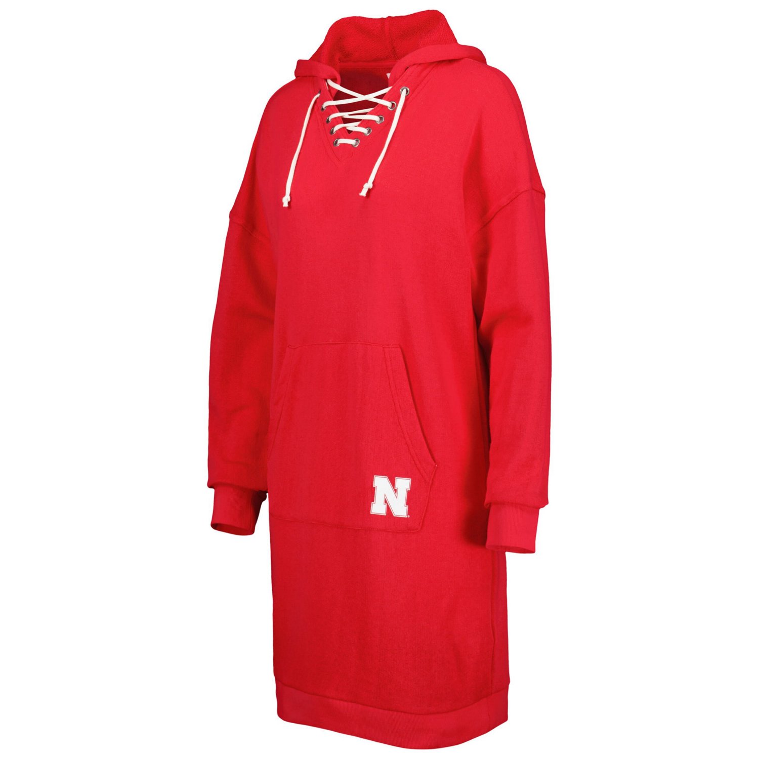 Touch Scarlet Nebraska Huskers Quick Pass Lace-Up V-Neck Hoodie Dress - view number 2