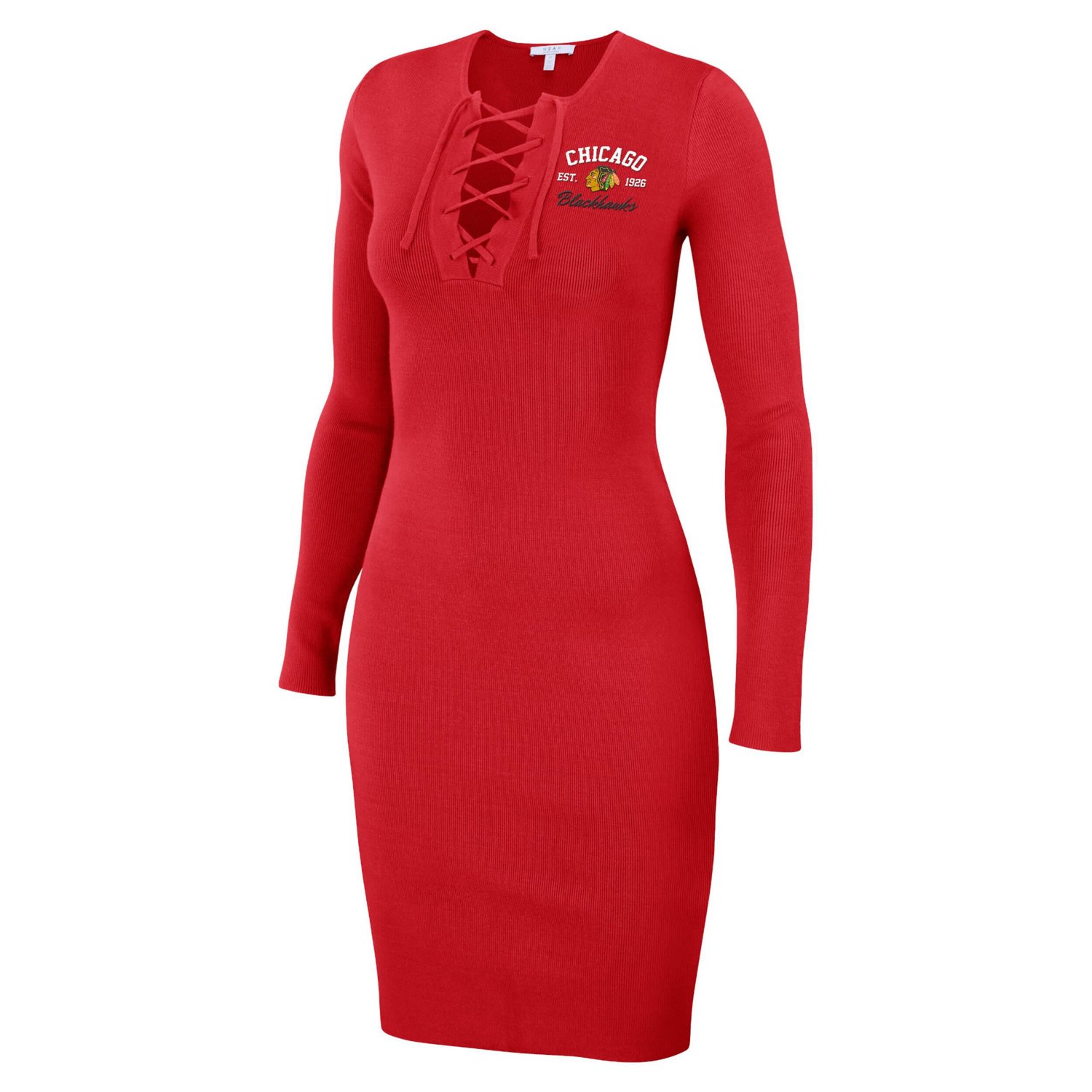 WEAR by Erin Andrews Chicago Blackhawks Lace-Up Dress