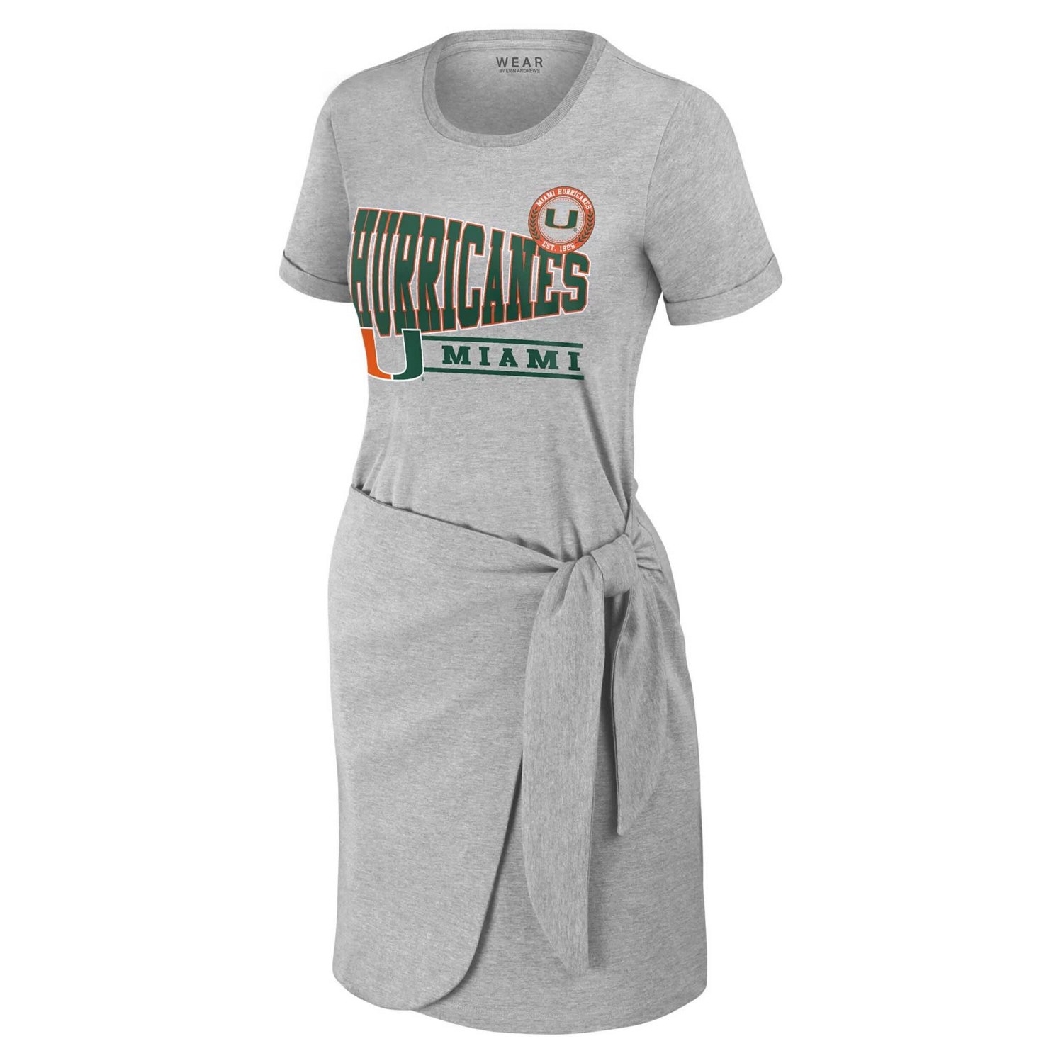 WEAR by Erin Andrews Miami Hurricanes Knotted T-Shirt Dress                                                                      - view number 2