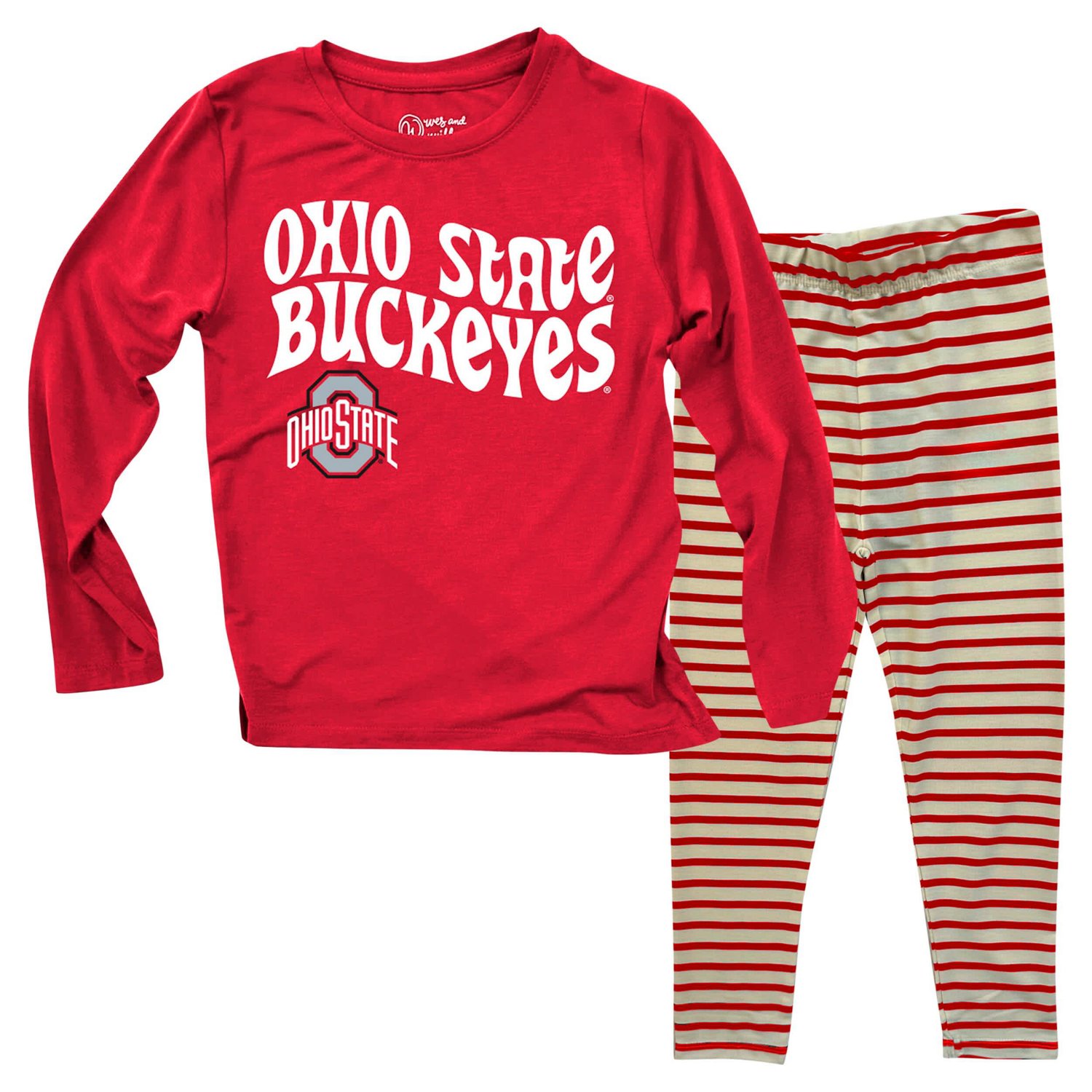 Wes  Willy Ohio State Buckeyes Long Sleeve Top and Striped Leggings Set