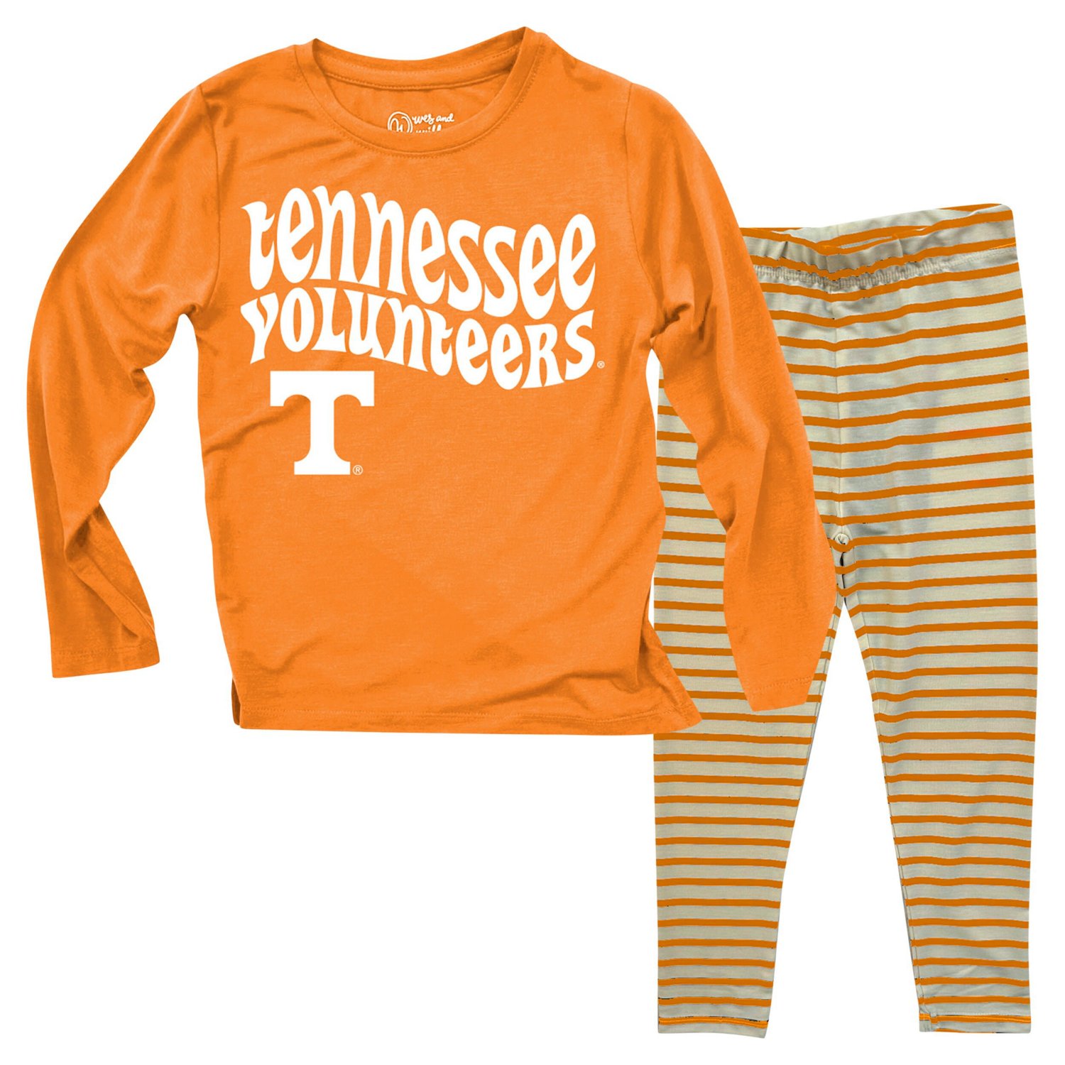 Wes  Willy Tennessee Volunteers Long Sleeve Top and Striped Leggings Set