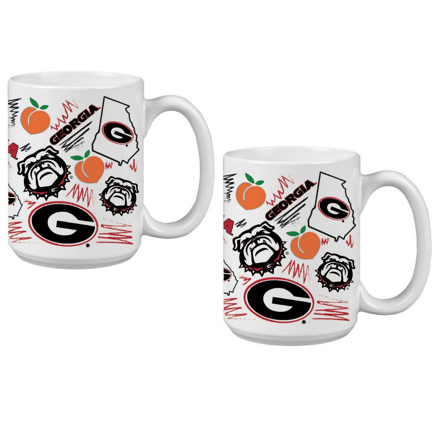 Georgia Bulldogs 15oz Local Coffee Mug Two-Pack