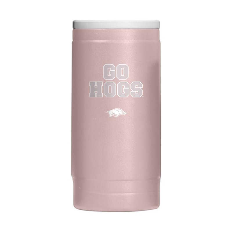 Logo Brands University of Arkansas Stencil Powder Coat Slim Can Coolie Dusk, 12 Oz - NCAA Novelty at Academy Sports