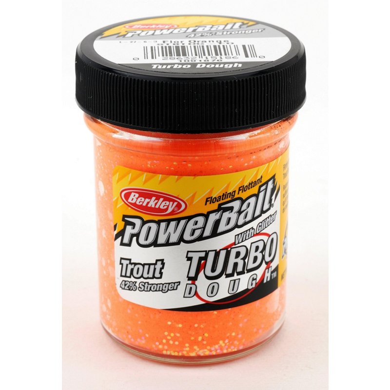 Photos - Lure / Spinner Berkley PowerBait Glitter Turbo Dough Jar Fluorescent Orange - Frsh Wtr Panfish Bait at Academy Sports STBTDG-FO 