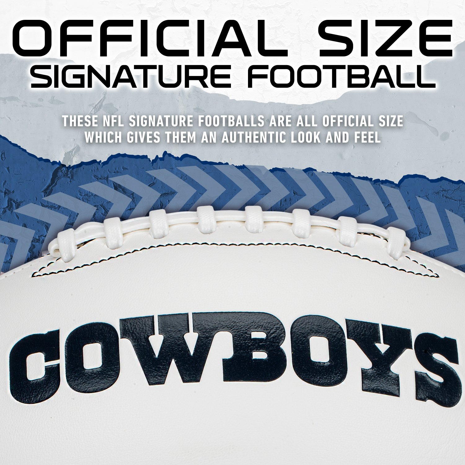  Franklin Sports NFL Dallas Cowboys Autograph Football - Official Size White Panel Souvenir Football for Autographs - view number 5