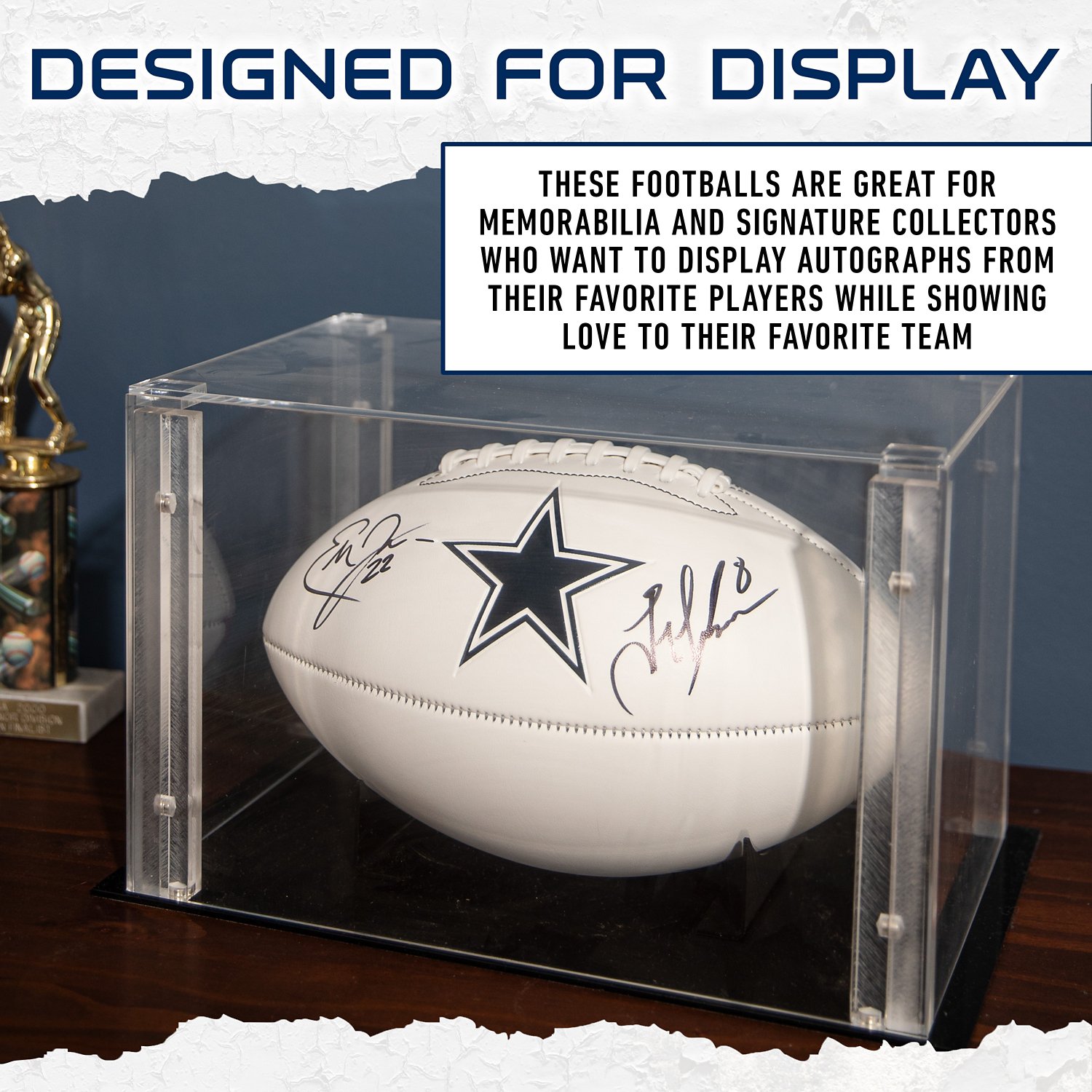  Franklin Sports NFL Dallas Cowboys Autograph Football - Official Size White Panel Souvenir Football for Autographs - view number 6