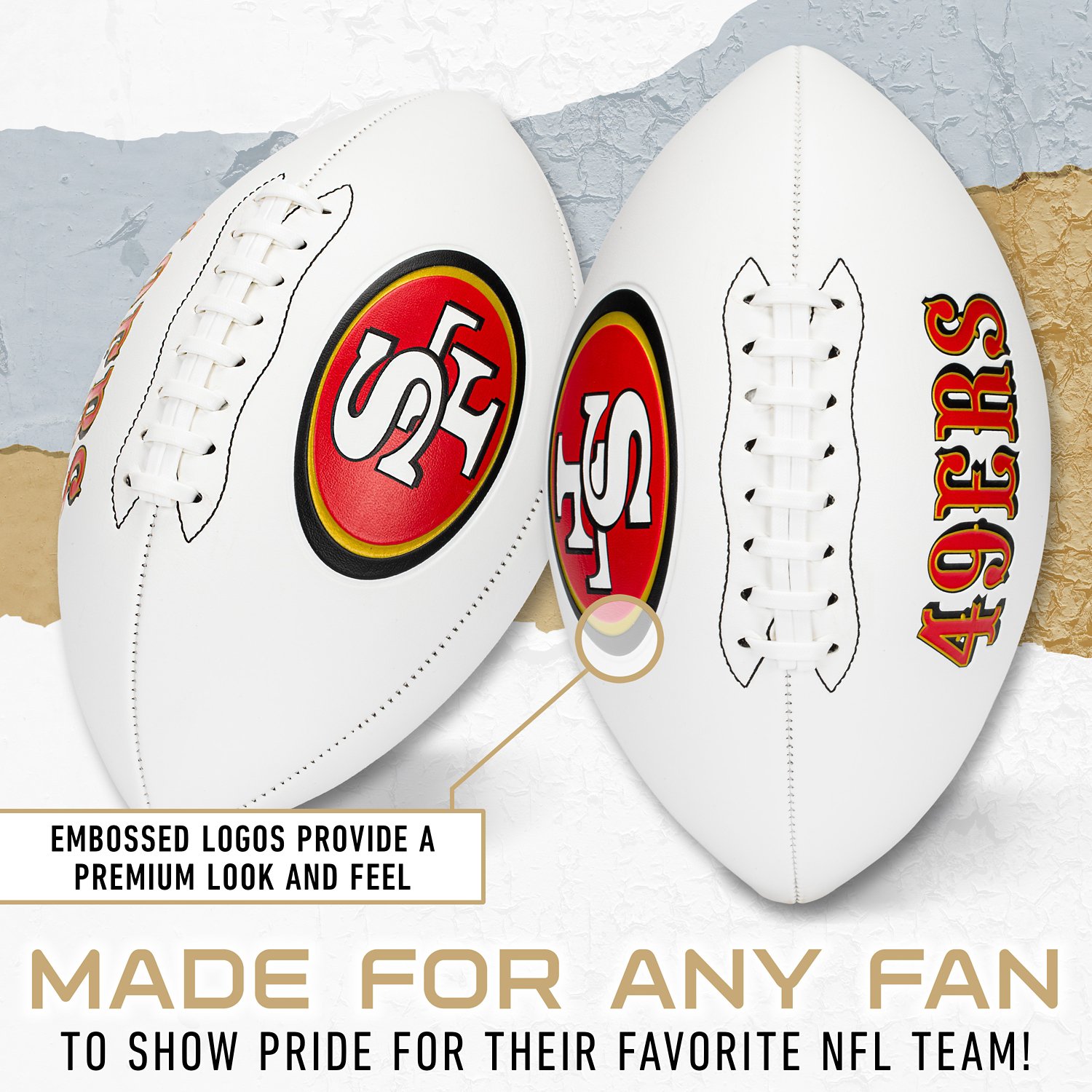  Franklin Sports NFL San Francisco 49ers Autograph Football - Official Size White Panel Souvenir Football for Autographs - view number 4