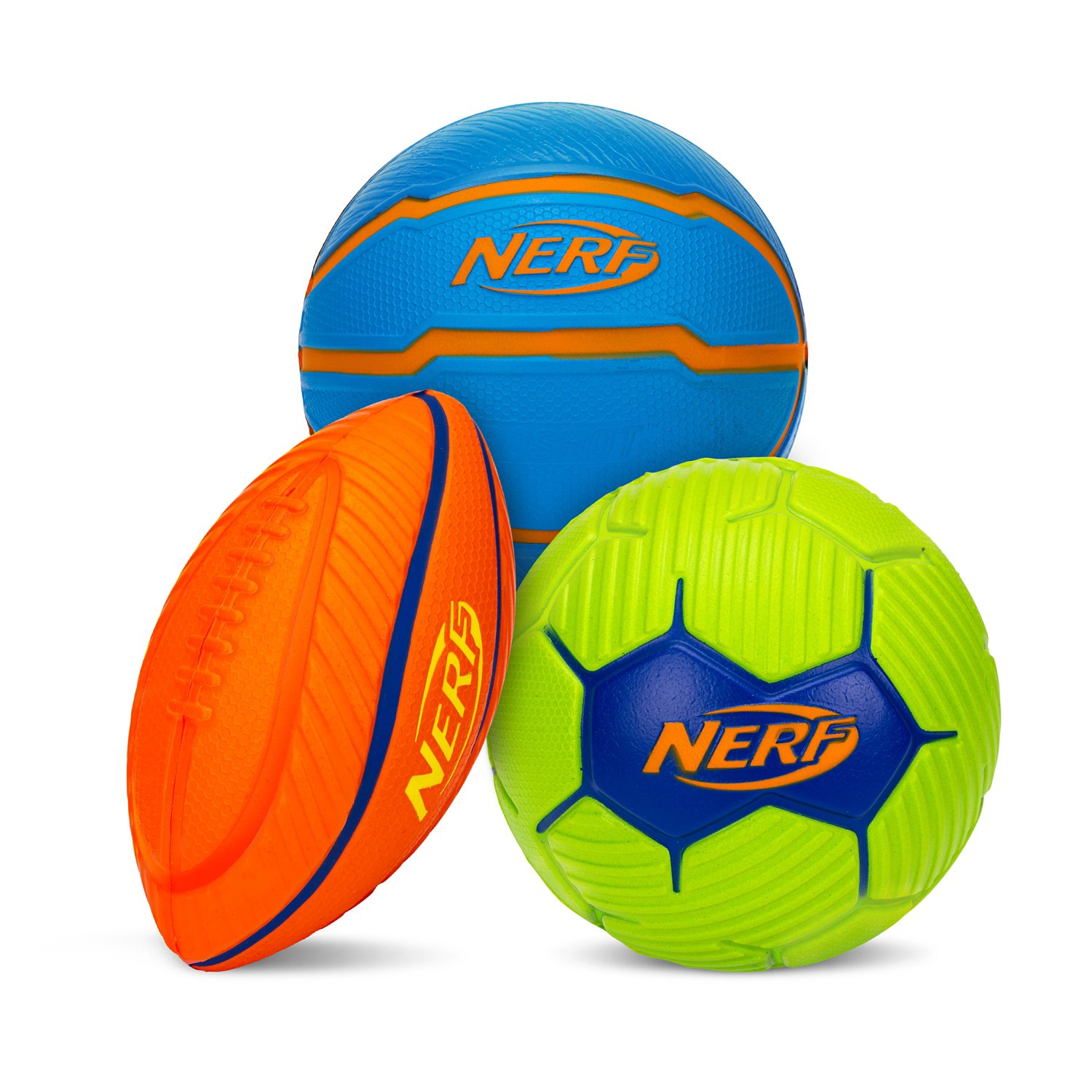  NERF Mini Stress Foam Sport Ball Set - Kids Mini Sports Ball Set - Includes Foam Micro Football, Soccer Ball + Basketball - - view number 2