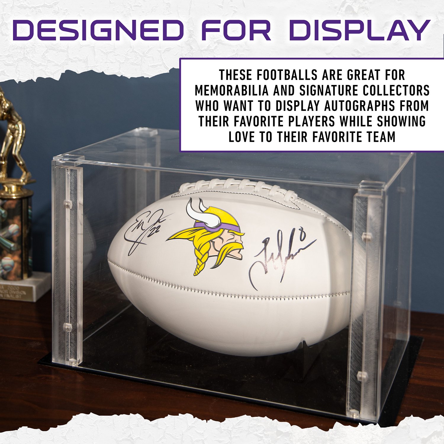 Franklin Minnesota Vikings Official Size Autograph Football  - view number 6