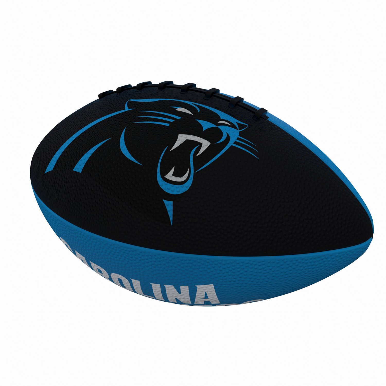 Logo Brands Carolina Panthers Pinwheel Logo Junior-Size Rubber Football                                                          - view number 2