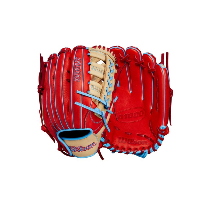 Wilson 12.25 in Youth A1000 PF1892 Pedroia Fit Outfield Baseball Glove Dark Red/Beige - Sball/Bball Glove And Mitt at Academy Sports